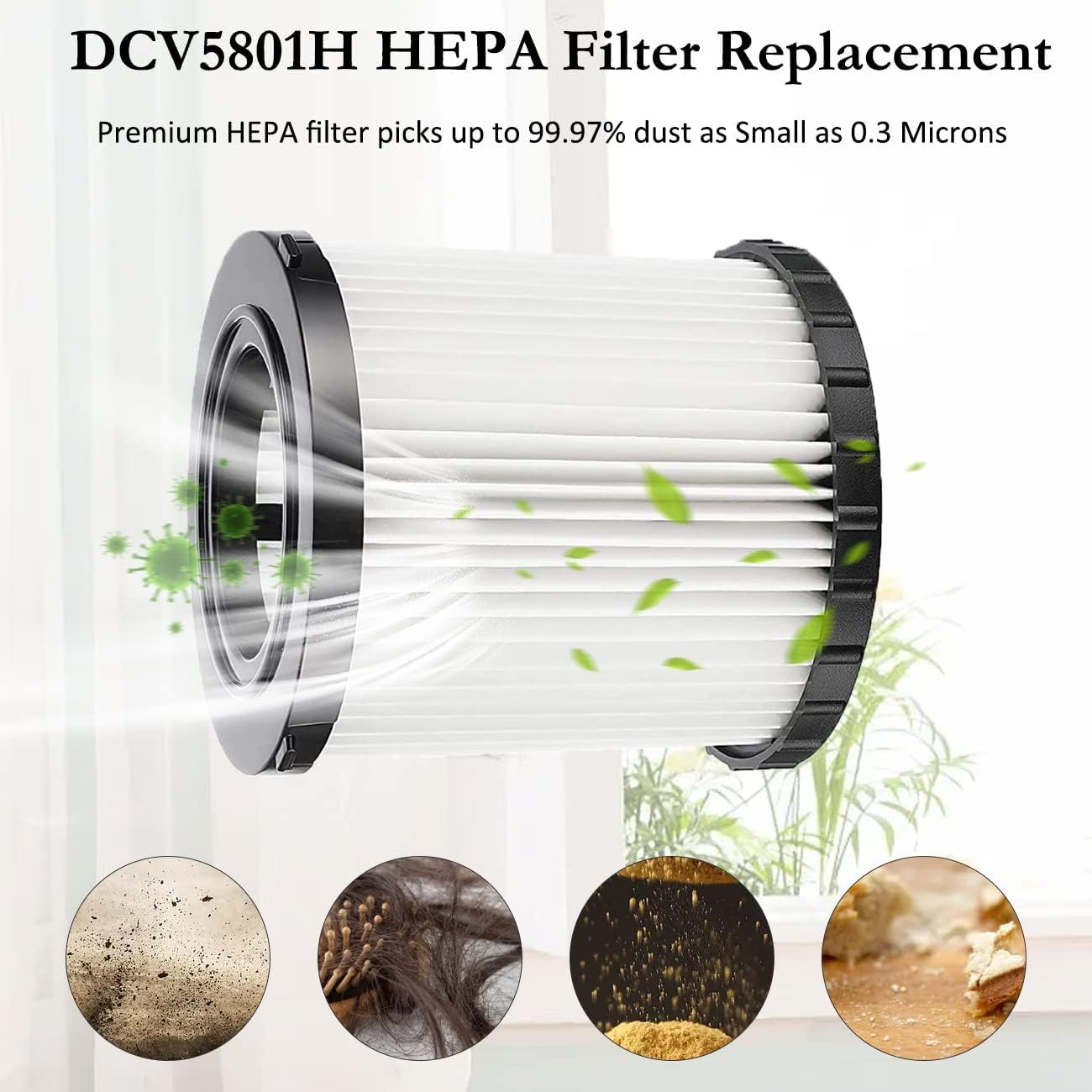 2 Pack Dcv5801H Wet/Dry Vacuum Hepa Replacement Filter Compatible With Dewalt Dcv580 & Dcv581H, Reusable And Washable