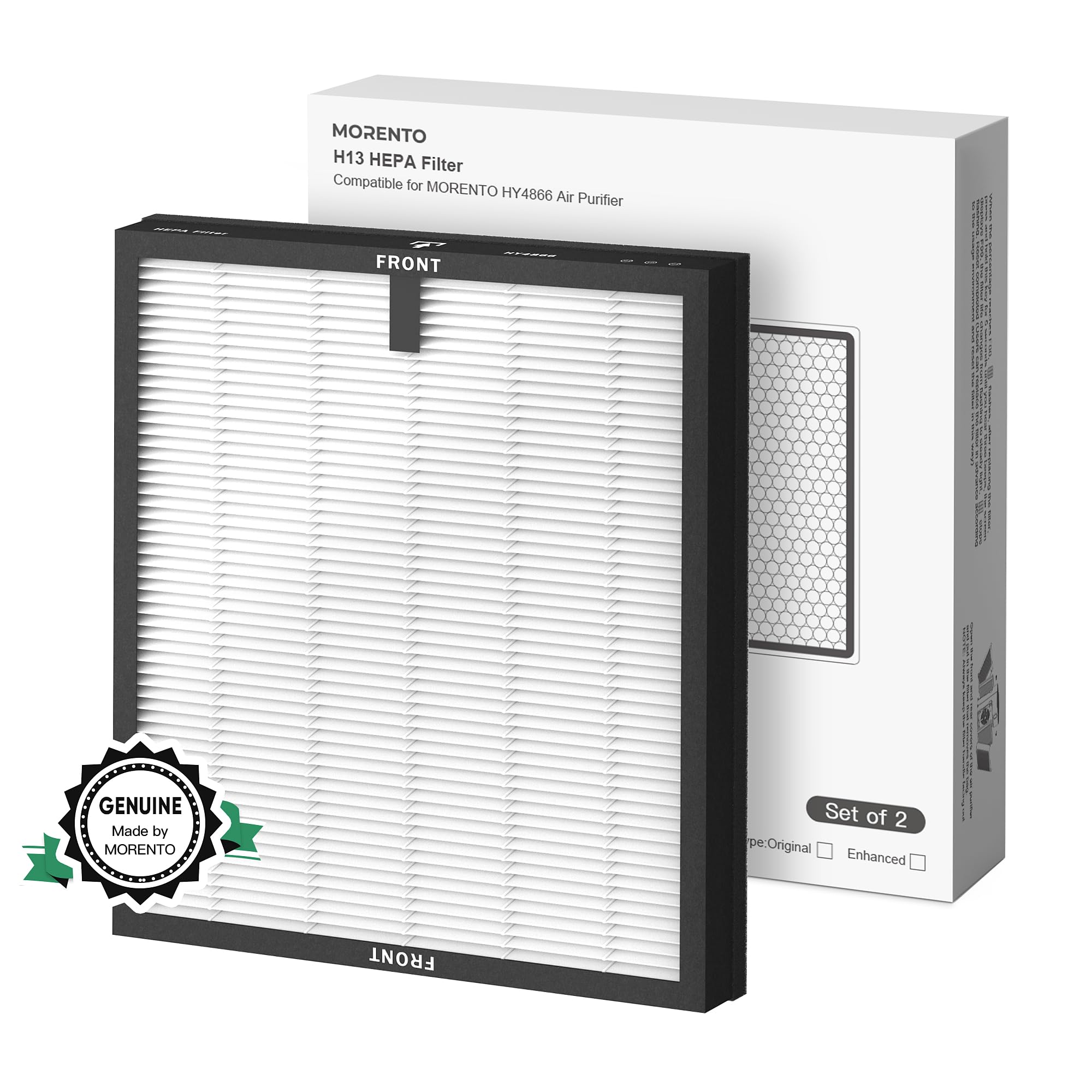 Morento 2 Pack Hy4866 Genuine Air Purifier Replacement Filter For Hy4866 Air Purifer, Original Version