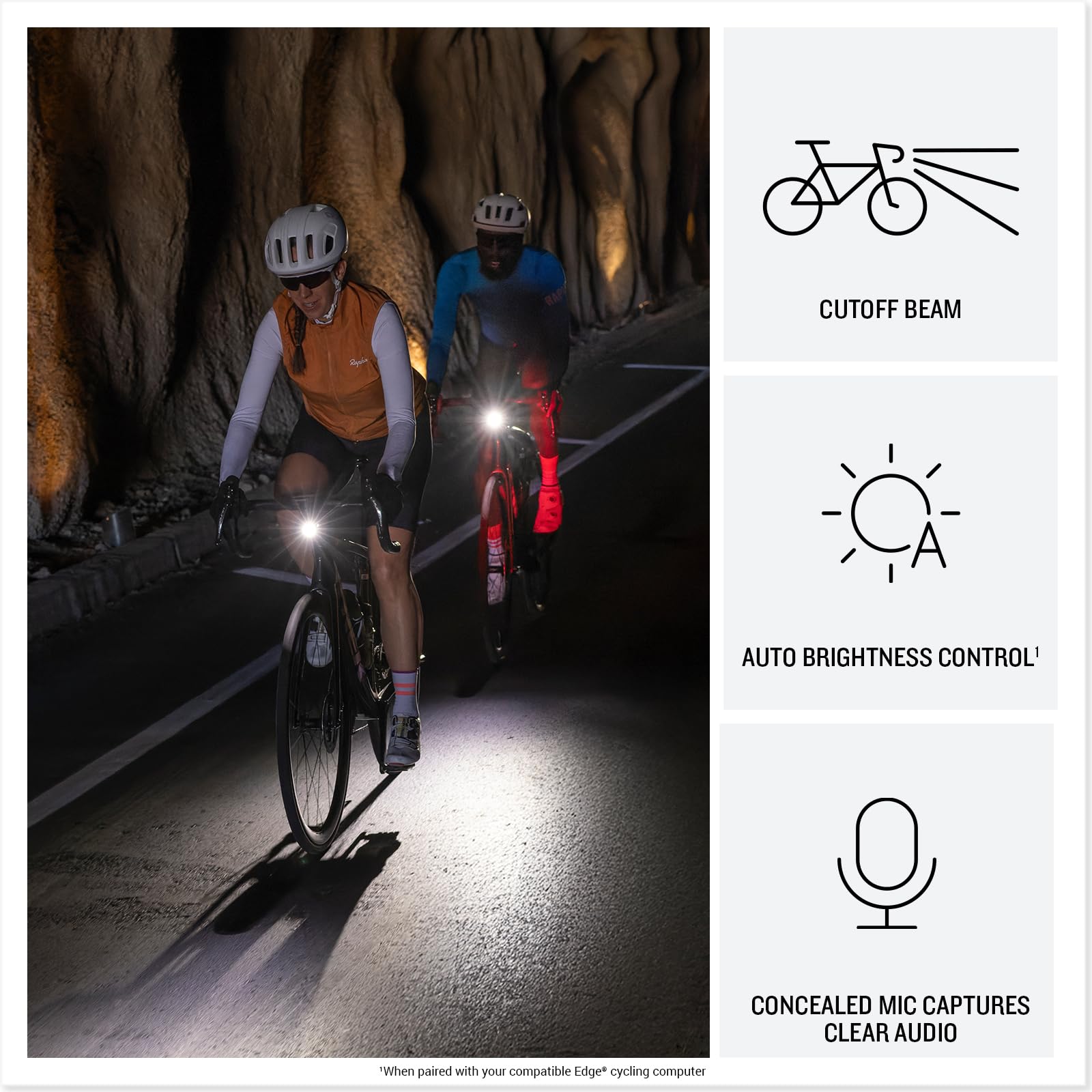 Garmin Varia Vue Headlight Bicycle Camera 4K Video Recording, 600-Lumen Smart Bike Light, Auto Brightness, Incident Detection, L