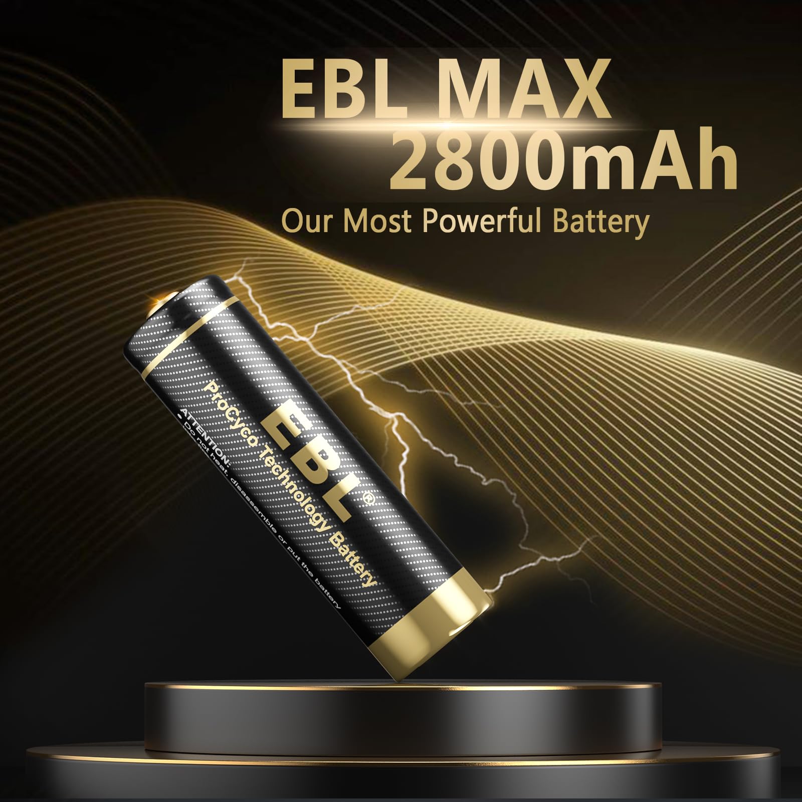 Ebl Gold Pro Rechargeable Aa Batteries 8 Pack, 1.2V 2800Mah Nimh Battery Upgraded High Capacity Aa Battery Precharged Long-Lasti