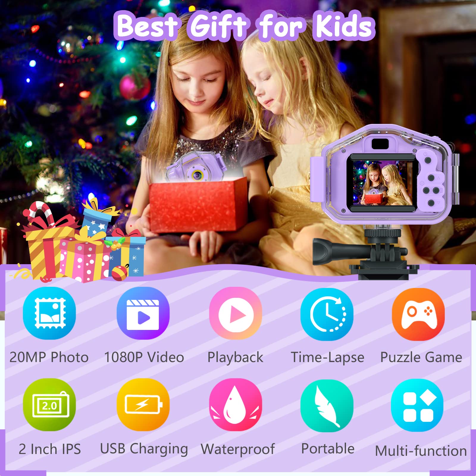 Deker Kids Camera Waterproof Boys Girls Toys 3 12 Year Old Christmas Birthday Gifts Kids Underwater Mini Camcorder Cameras Child