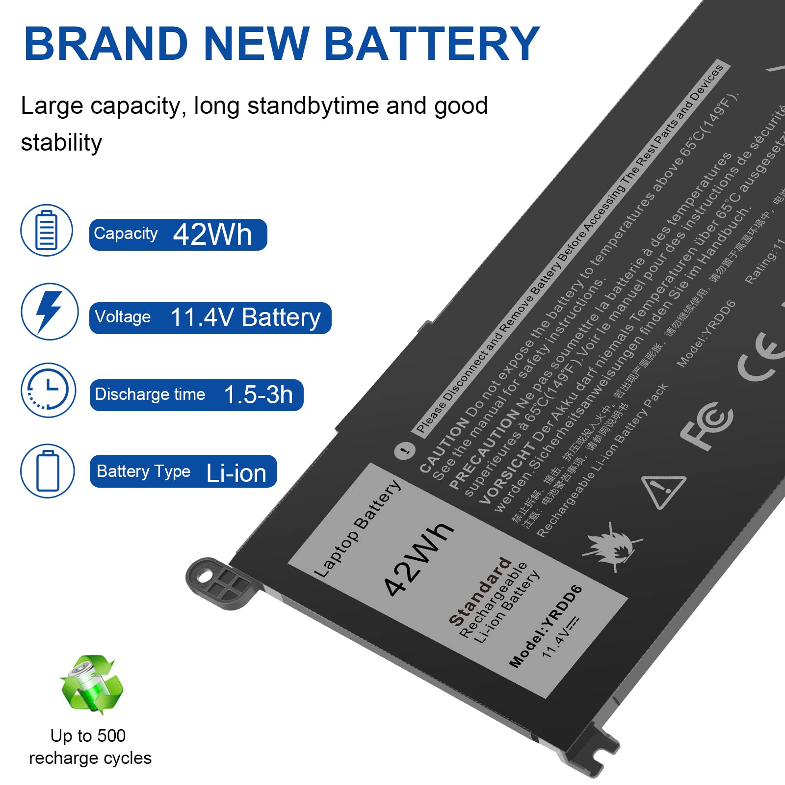 Fancy Buying Yrdd6 1Vx1H Battery For Dell Inspiron 3310 3583 5481 5482 5485 5491 5591 7586 2 In 1 3493 3501 3582 3584 3593 3793