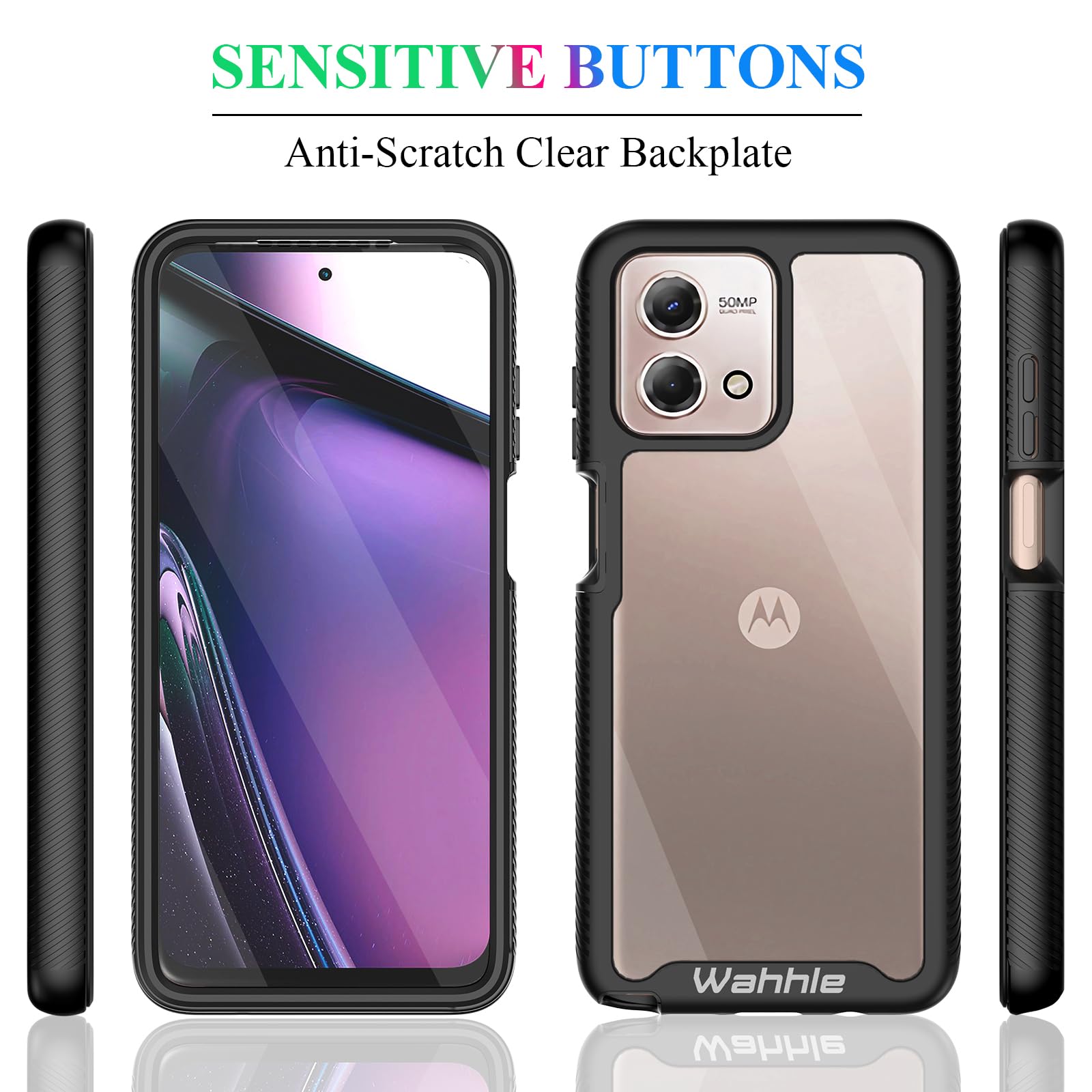 Wahhle Compatible With Moto G Stylus 5G 2023 Case, Built In Screen Protector Full Body Shockproof Slim Fit Bumper Protective Pho