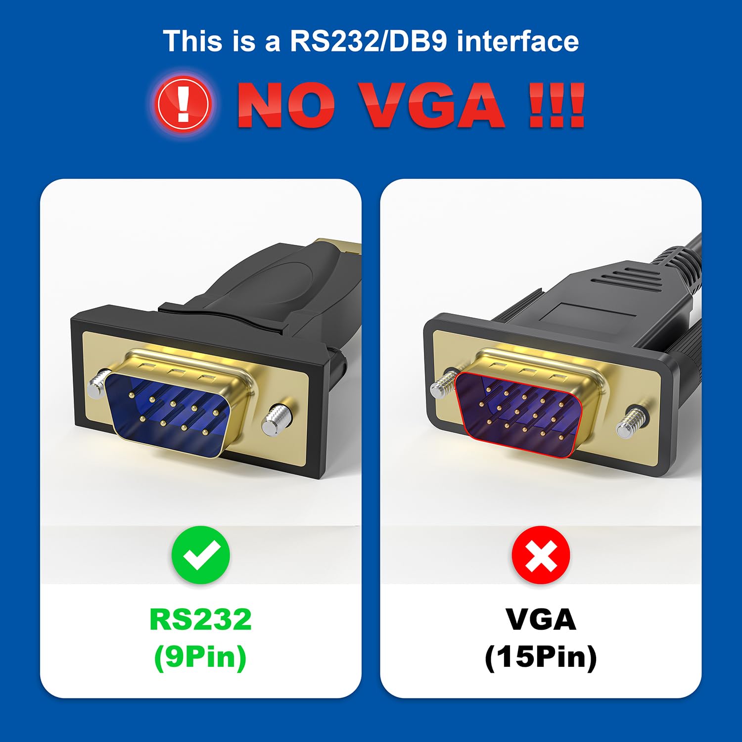 Oikwan Usb To Rs232, Usb Serial Adapter With Ftdi Chipset,Usb 2.0 To Male Db9 Serial Cable For Windows 11,10, 8, 7, Vista, Xp, 2