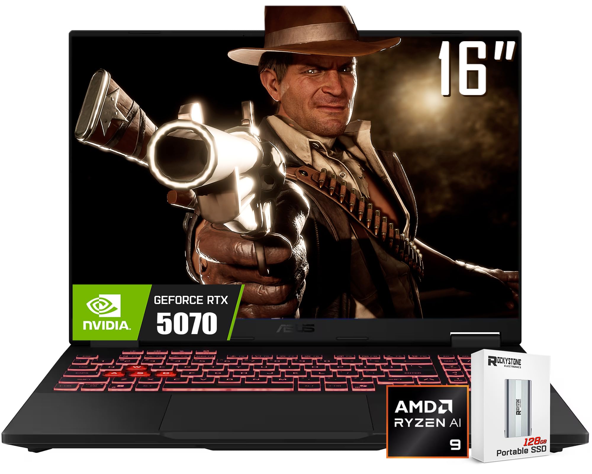 ASUS 2025 TUF A16 16 FHD+ 165Hz RTX 5070 Gaming Laptop, AMD Ryzen 9 270(>i9-12900, Up to 5.2GHz), 40GB DDR5 RAM, 1TB PCIe 4.0 SS