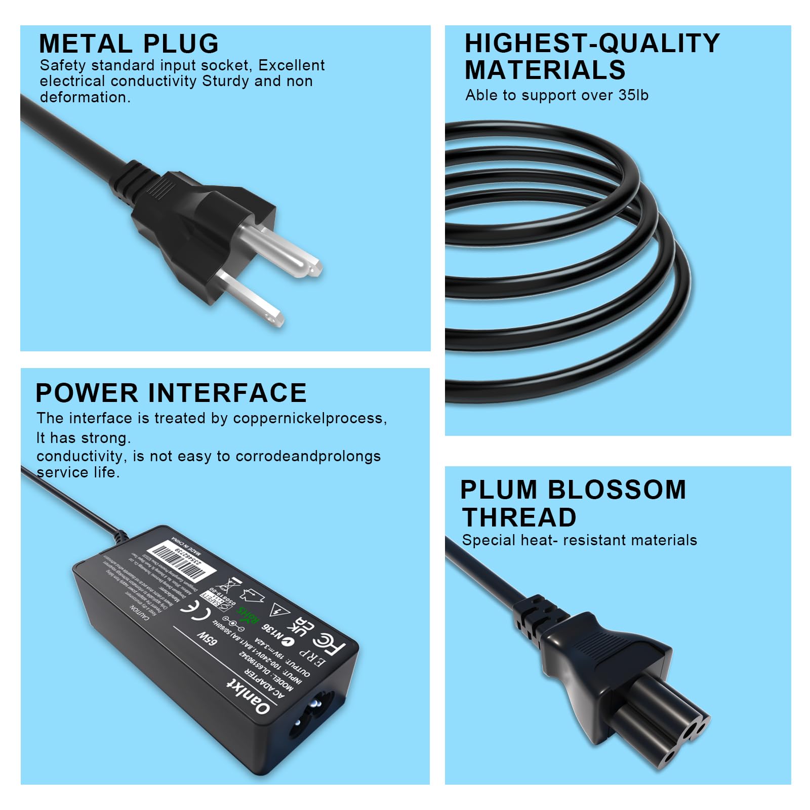 Oanlxt 20V 3.25A 65W Usb C Charger For Lg Gram 14'' 15'' 16'' 17'' Series Laptop Fit For Lg Gram 14Z90P 14Z90Q 15Z90P 15Z95P 16Z