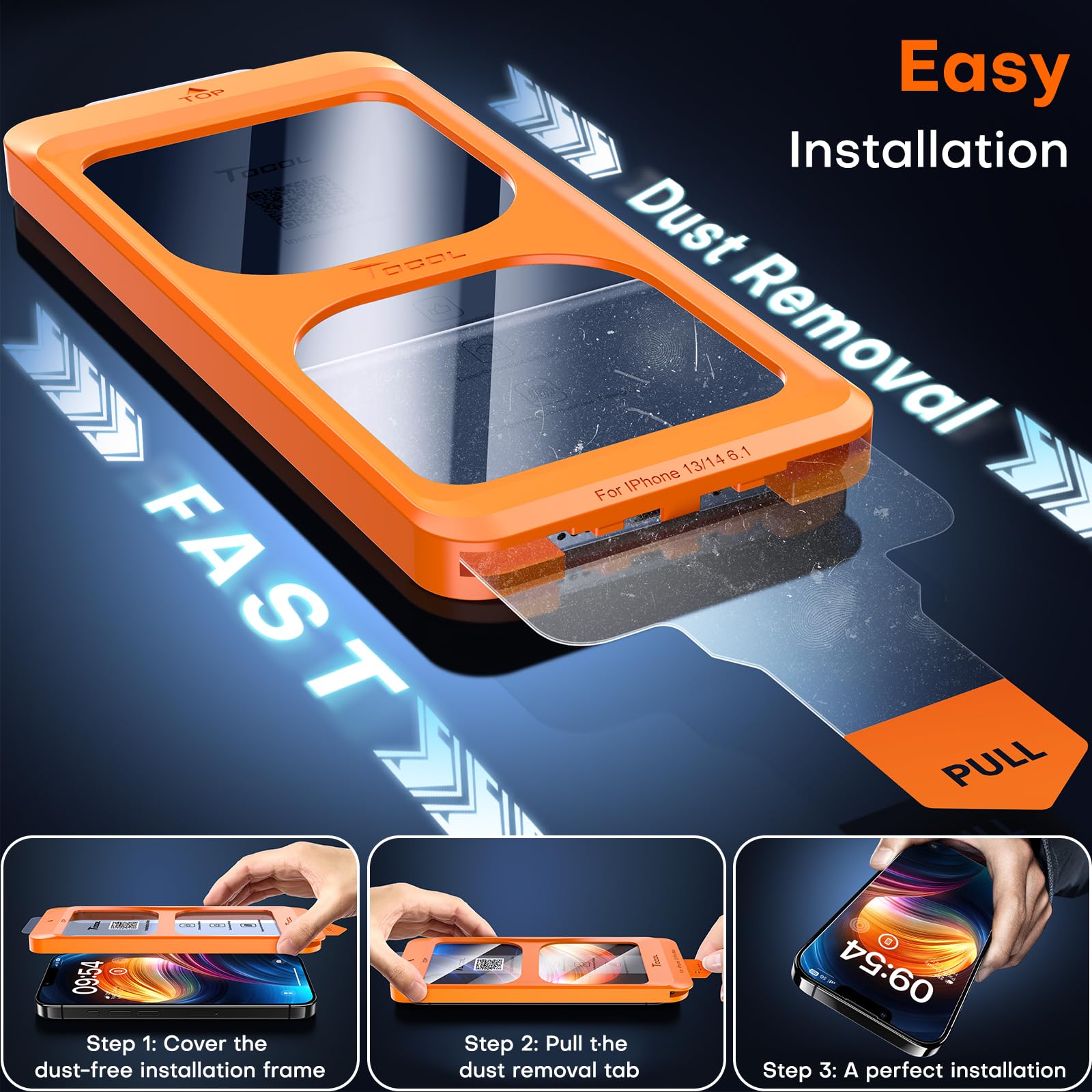 Tocol For Iphone 14 Screen Protector, [9H Hardness] [Military Grade Shatterproof] Hd Tempered Glass For Iphone 14 Full Coverage