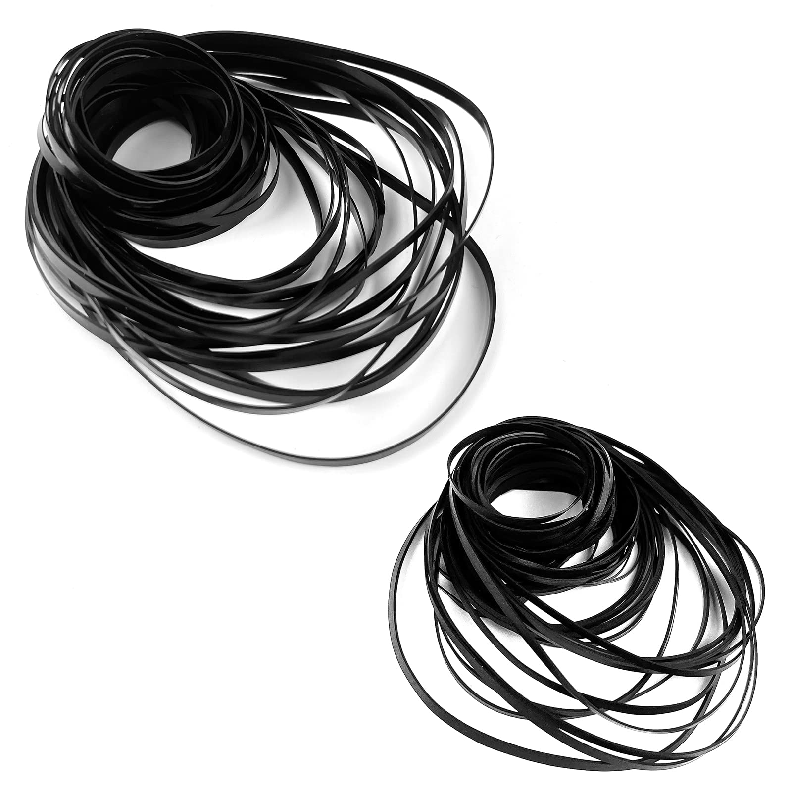 100 Pcs Recorder Rubber Belts   Cassette Recorder Repair Maintenance Mix Flat Cassette Tape Machine Rubber Belts 40 135 Mm, 50 P