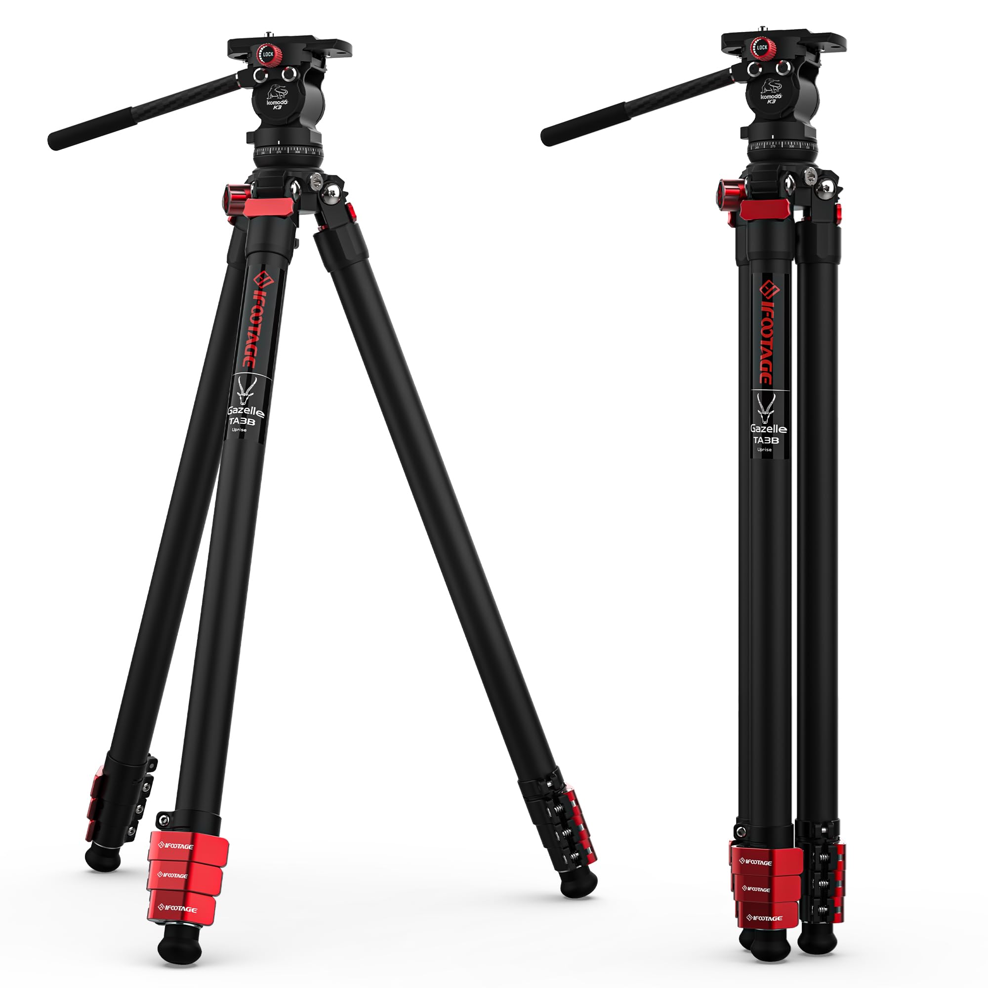 Ifootage Tripod Kit, 62'' Aluminum Tripod With Fluid Head, Lightweight Camera Tripod Kit, Portable Travel Tripod Kit, Compatible