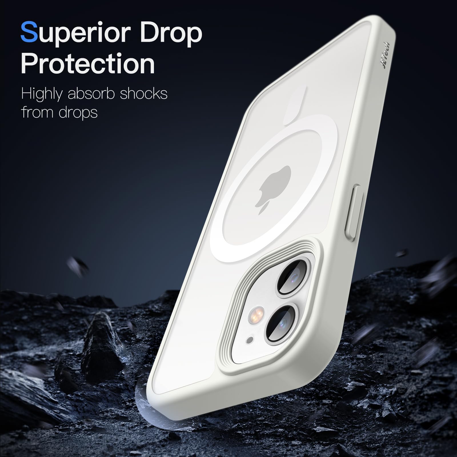 Jetech Magnetic Case For Iphone 12/12 Pro 6.1 Inch Compatible With Magsafe, Translucent Matte Back Slim Shockproof Phone Cover (