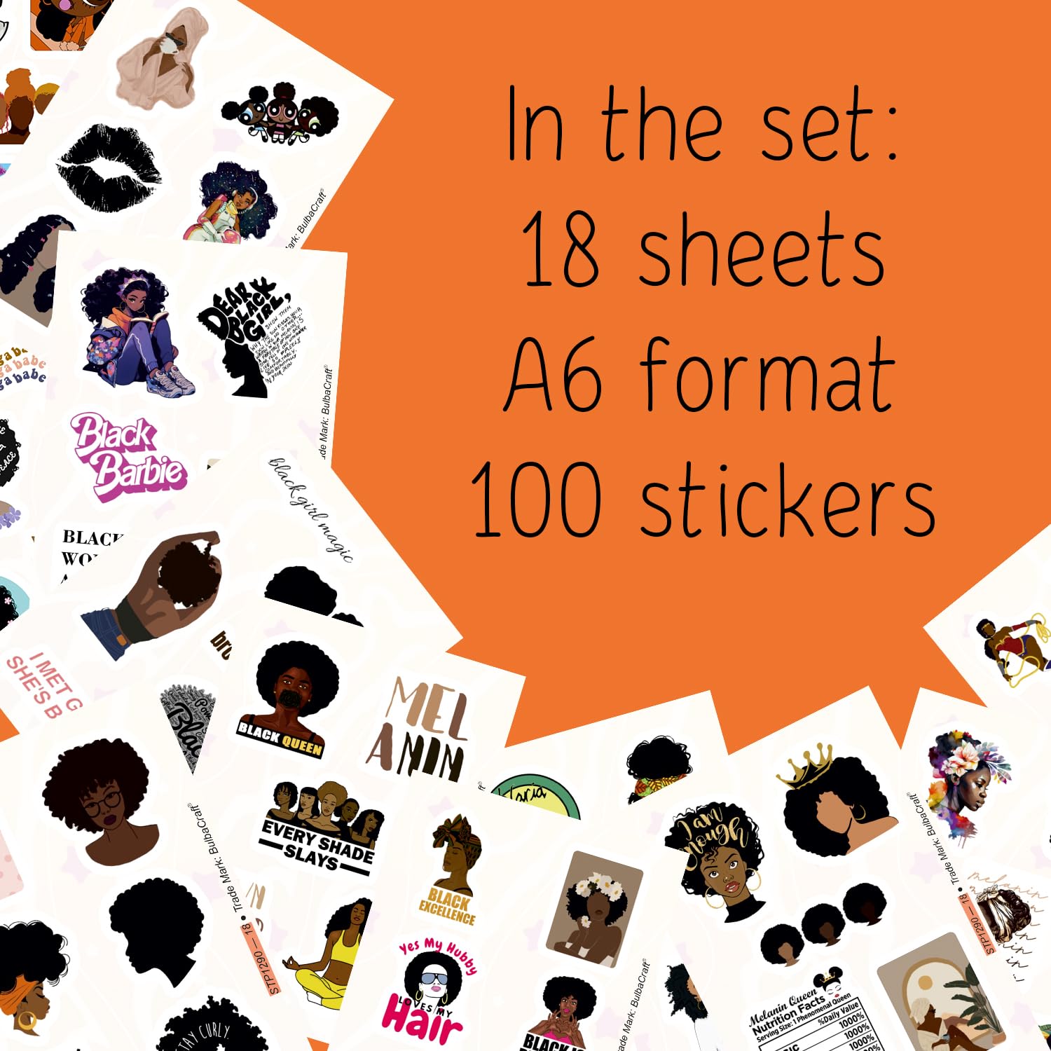 100Pcs Black Girl Stickers For Planners And Journals   Black Girl Magic Gifts, Black Women Vision Board Laptop Decals