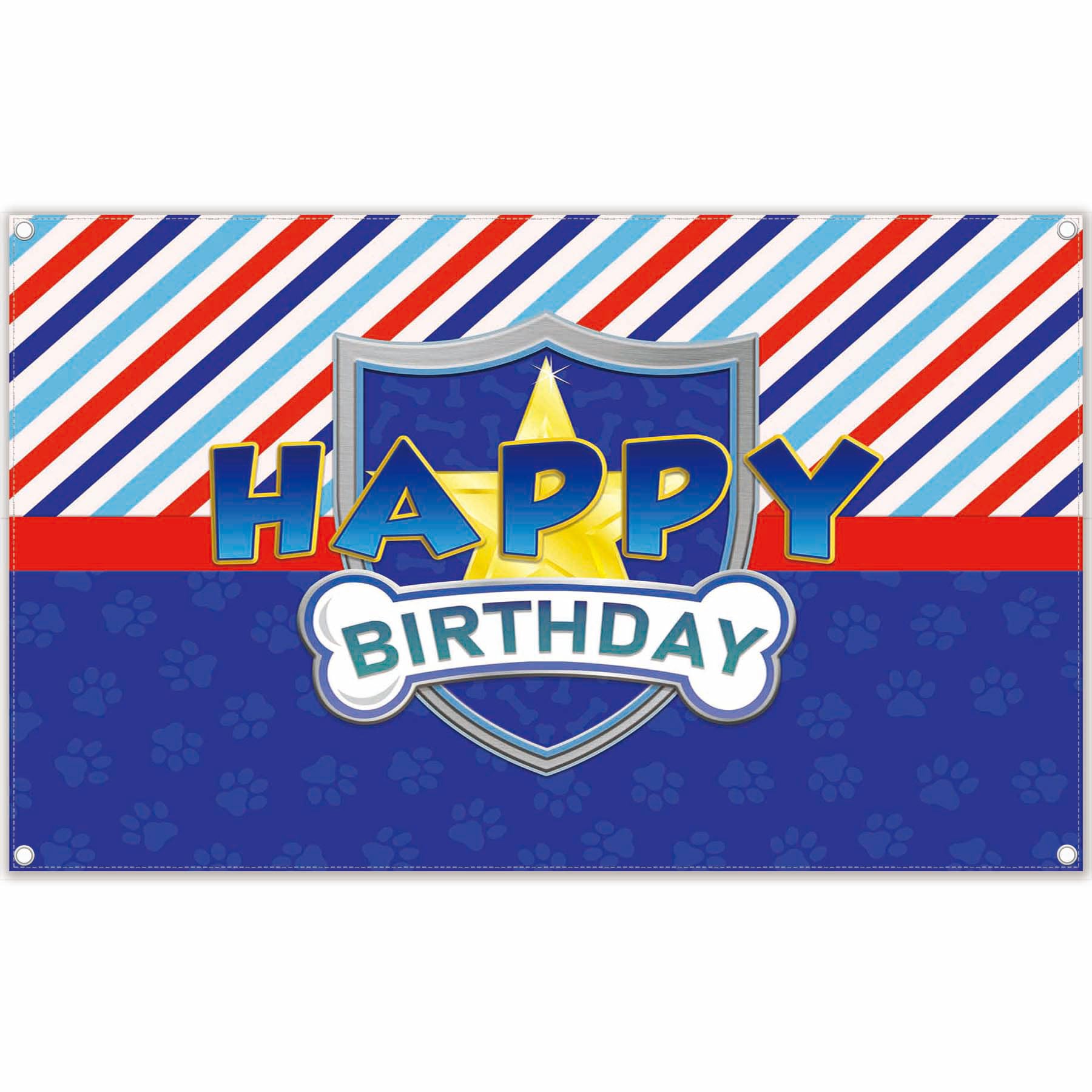 Yriujul 72X43Inch Navy Dog Paw Logo Backdrop Birthday Party Banner Decorations Boys Girls Photography Background Photo Booth Pro