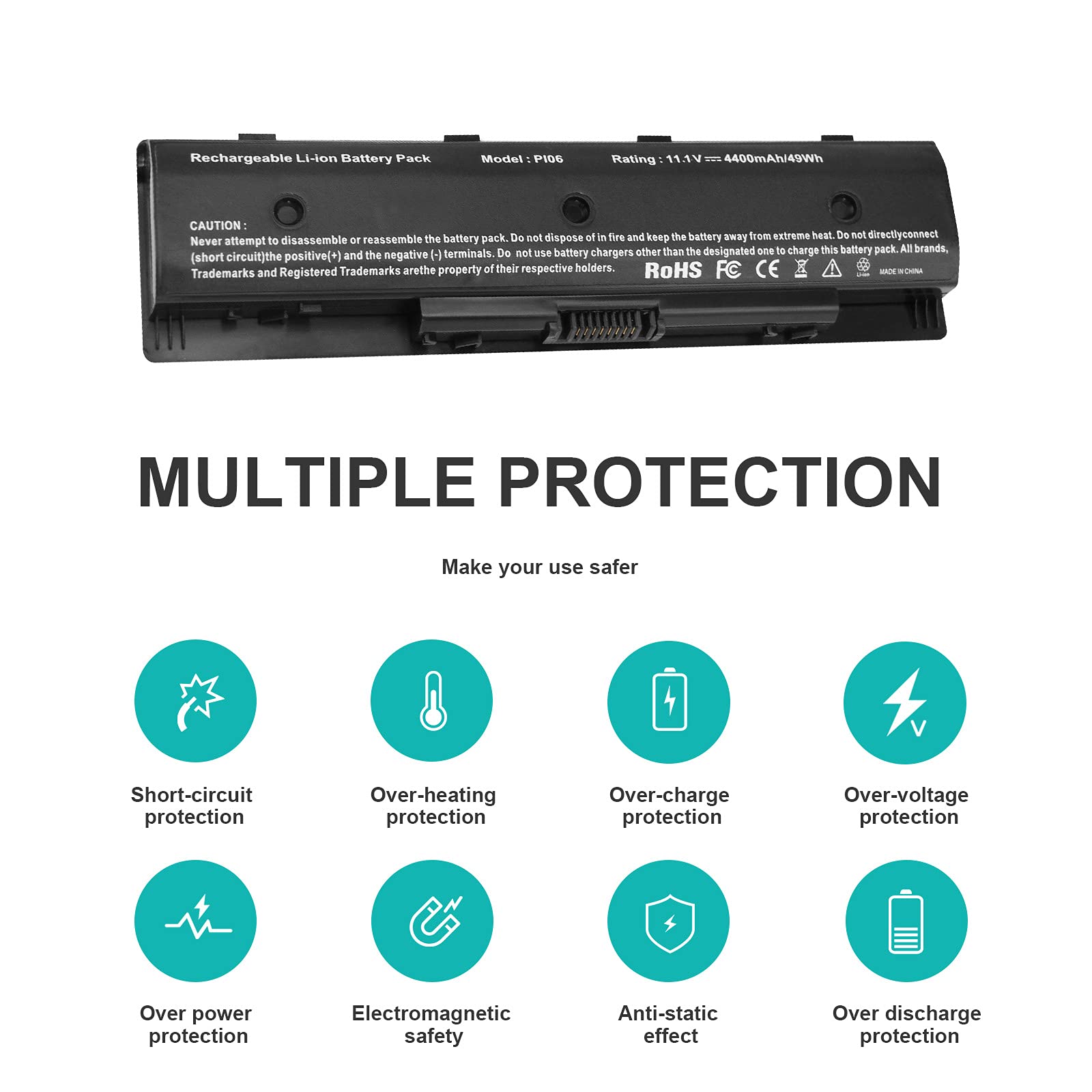 Fancy Buying PI06 Laptop Battery for HP Envy 15 17 Pavilion 14 15 17 Series Li-ion Black 11.1V 4400mAh