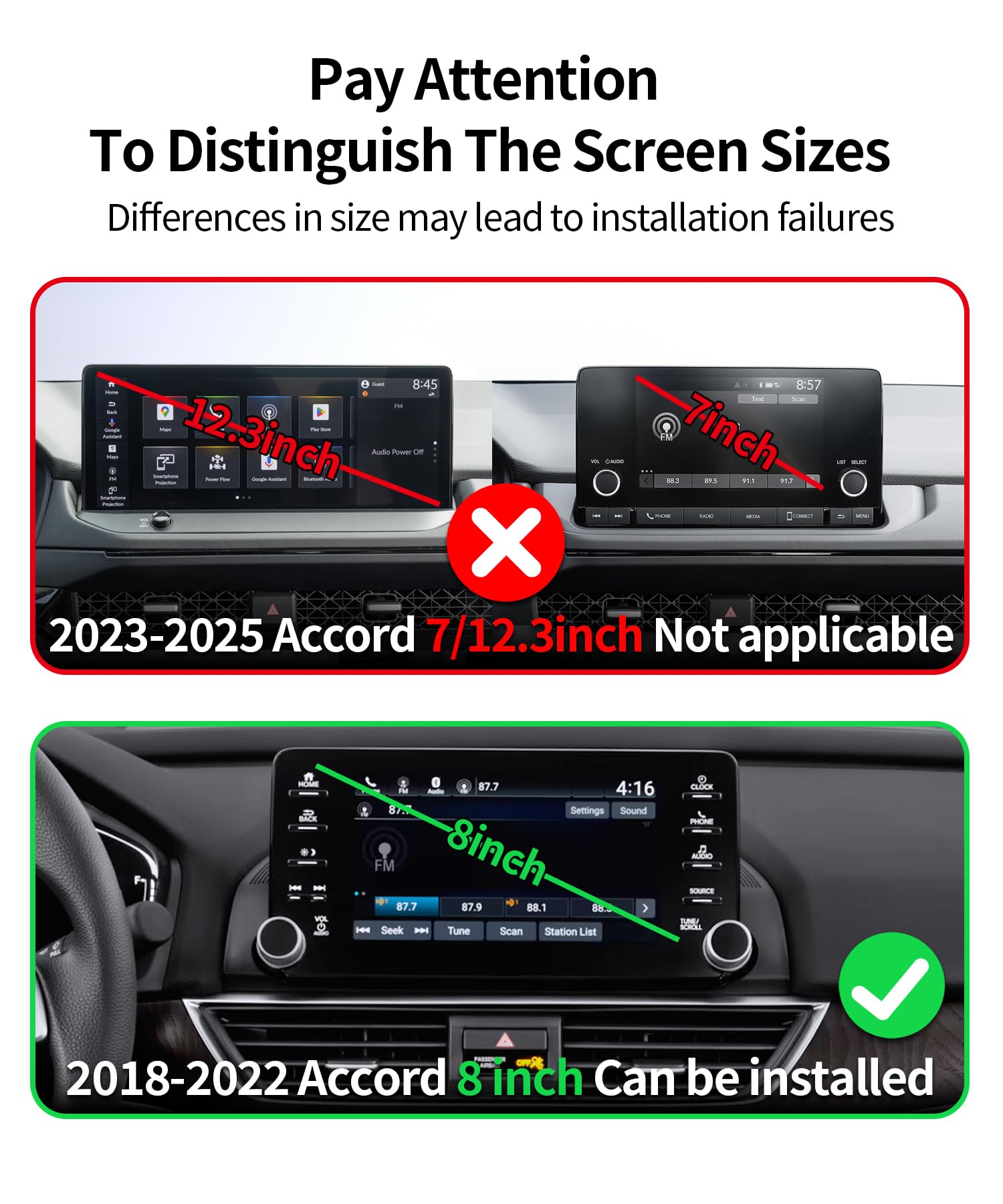 Masergogo Wireless Charging Car Phone Holder For Honda Accord 2018-2022 Accessories 8 Inch Screen Fixed Clip,360 Rotation Car Ph