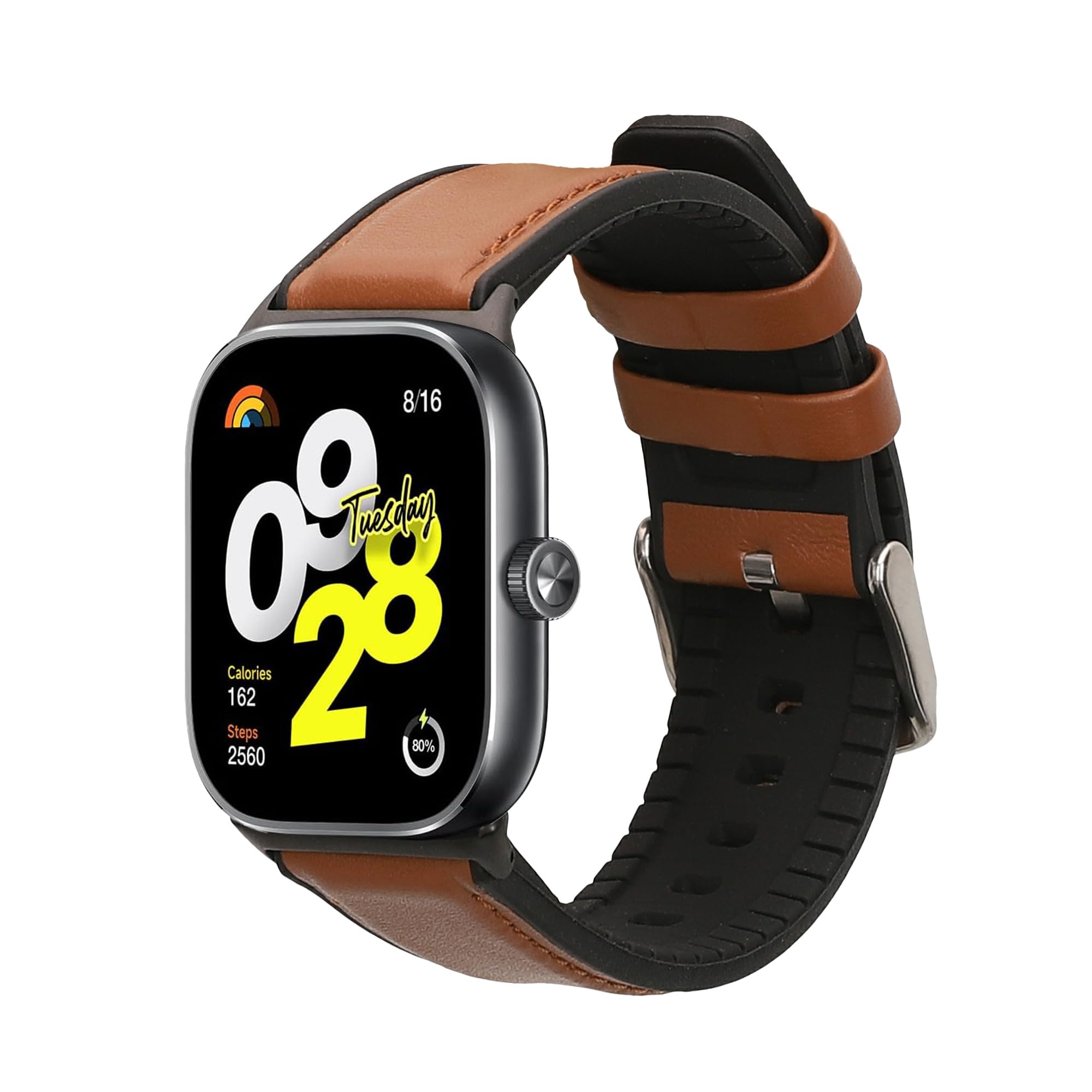 kwmobile Strap Compatible with Xiaomi Redmi Watch 5 & 4 / Smart Band 8 Pro/Smart Band 9 Pro Strap - Silicone and Leather Sport W