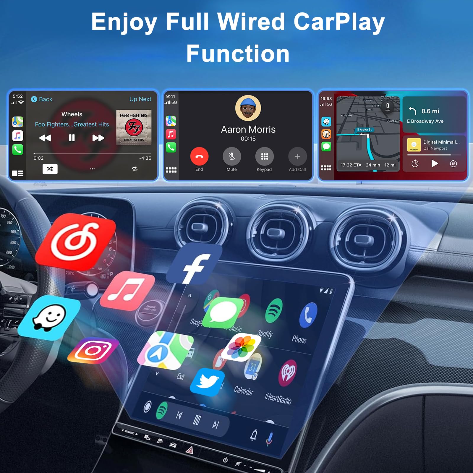Carplay Wireless Adapter, Converts Factory Wired Carplay To Wireless, 2024 Upgrade Wireless Carplay Adapter For Cars From 2015 &