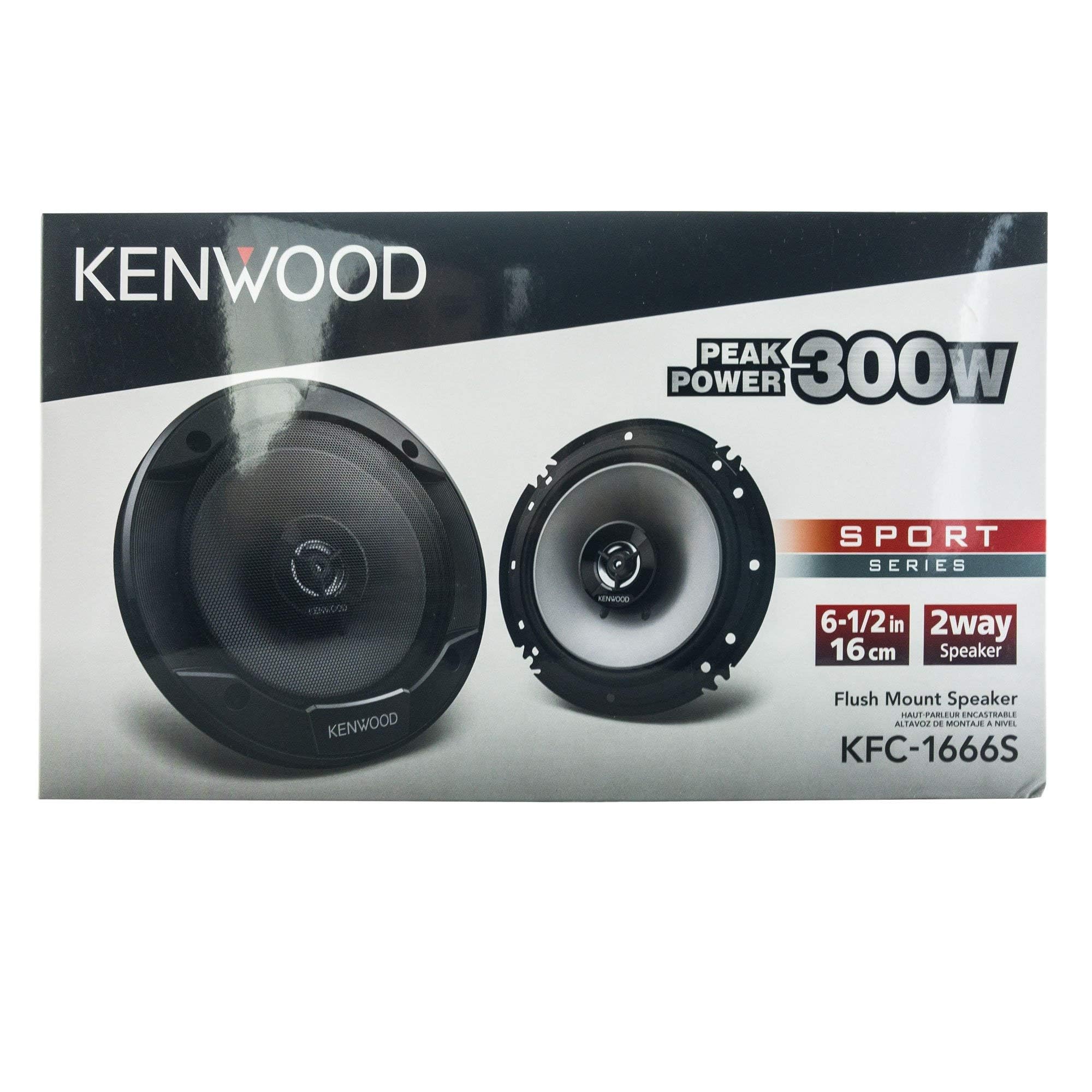 Kenwood Kfc 1666S 300 Watts 6.5'' 2 Way Car Coaxial Speakers With Sound Field Enhancer   Pair