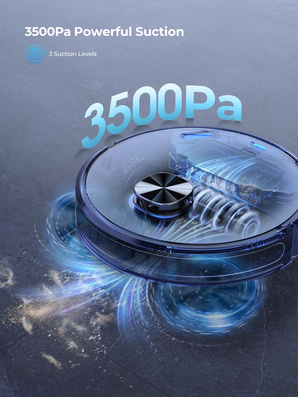 Laresar Clean Robot Vacuum, 3 In 1 Robotic Vacuum Cleaner With Self Emptying Station For 60 Days, Lidar Navigation, 3500Pa Sucti