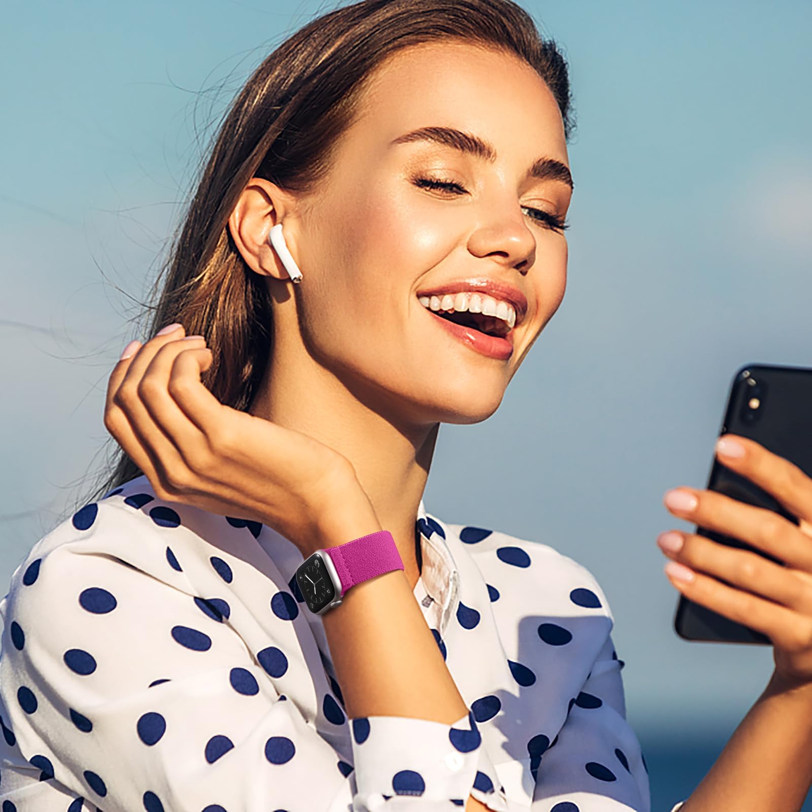 Maledan Soft And Breathable Sport Nylon Loop Stretchy Compatible With Apple Watch Bands 38Mm 40Mm 41Mm 42Mm 44Mm 45Mm 49Mm, Wome