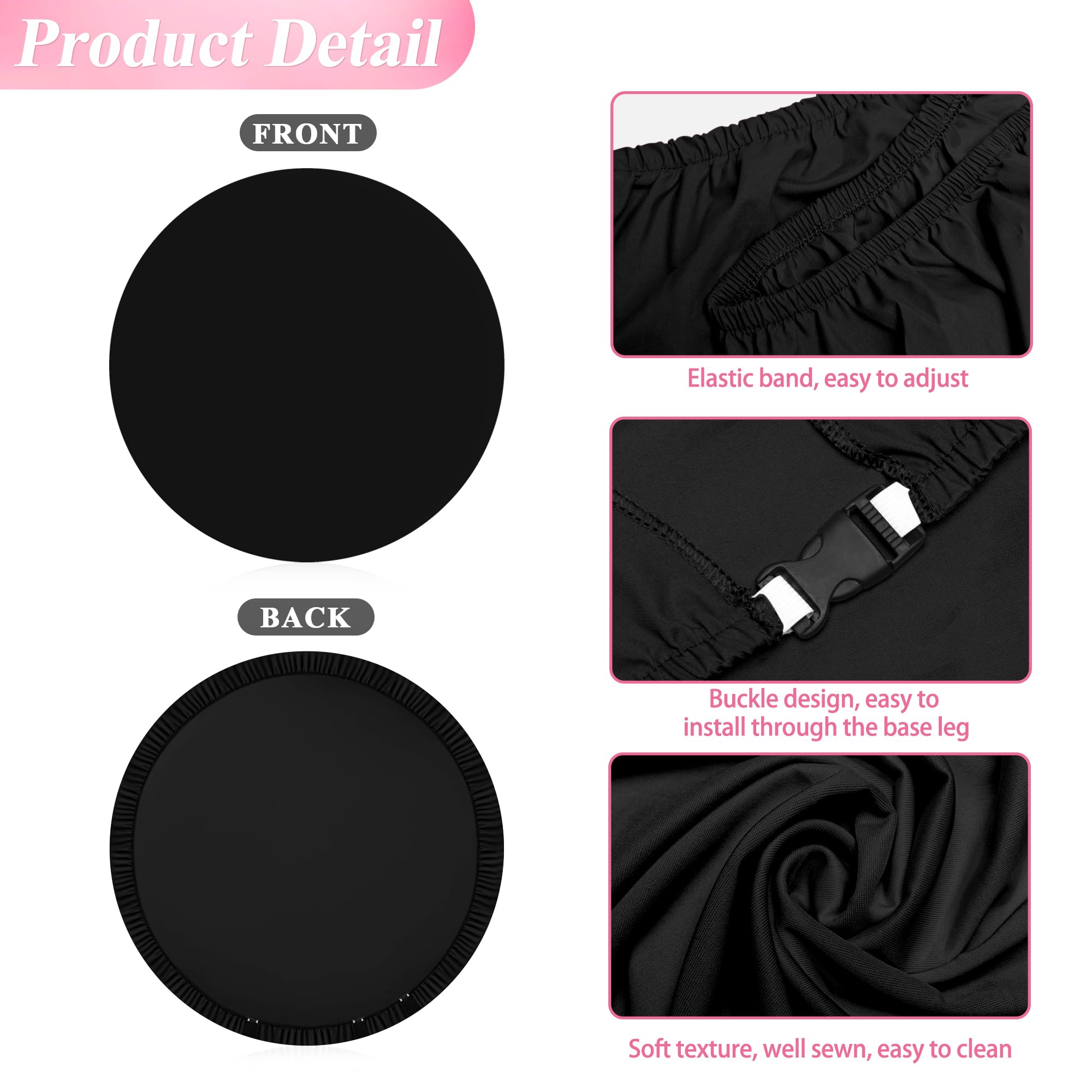 Wokceer 7.2Ft Round Backdrop Cover Black Round Arch Covers With Buckles Polyster Circle Balloon Arch Stand Arch Backdrop Cover F