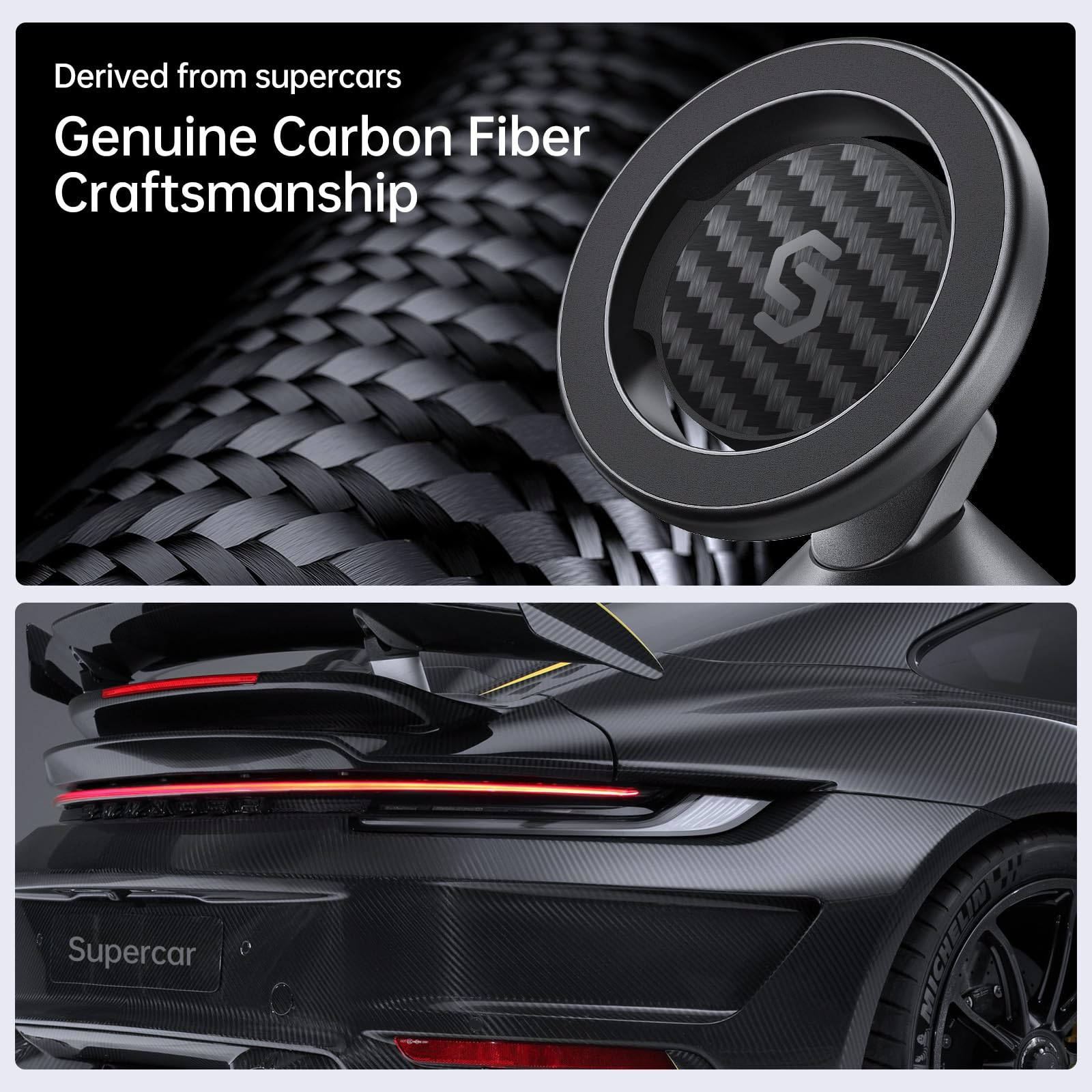 Syncwire For Magsafe Car Mount   Flexible Rotation Magnetic Phone Holder For Car Dash, Strong Magnets Car Cell Phone Holder Moun