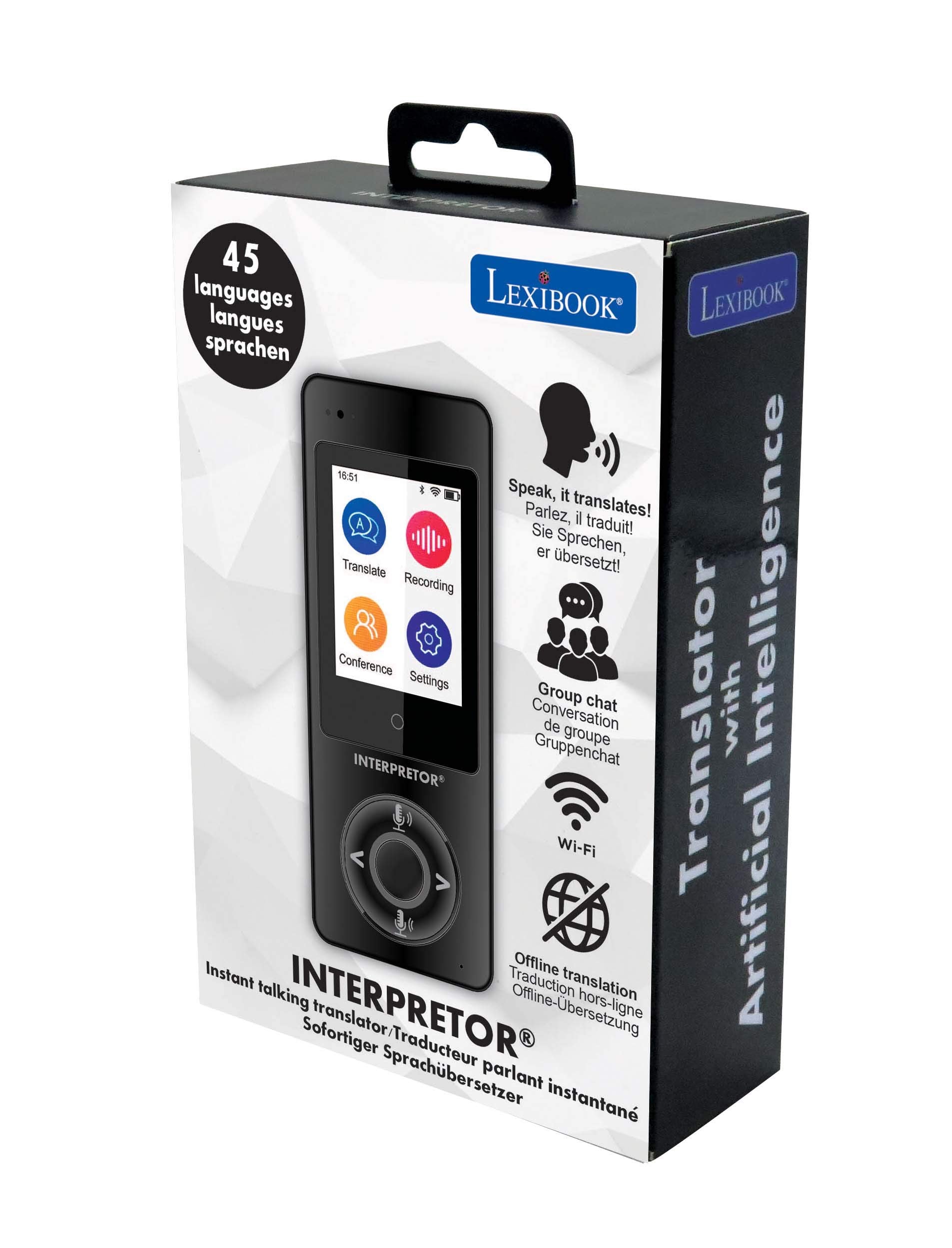 Lexibook Interpretor, Instant Talking Translator, 75 Languages, Accurate Translations Of Professional Quality, Touch-Screen, Gro