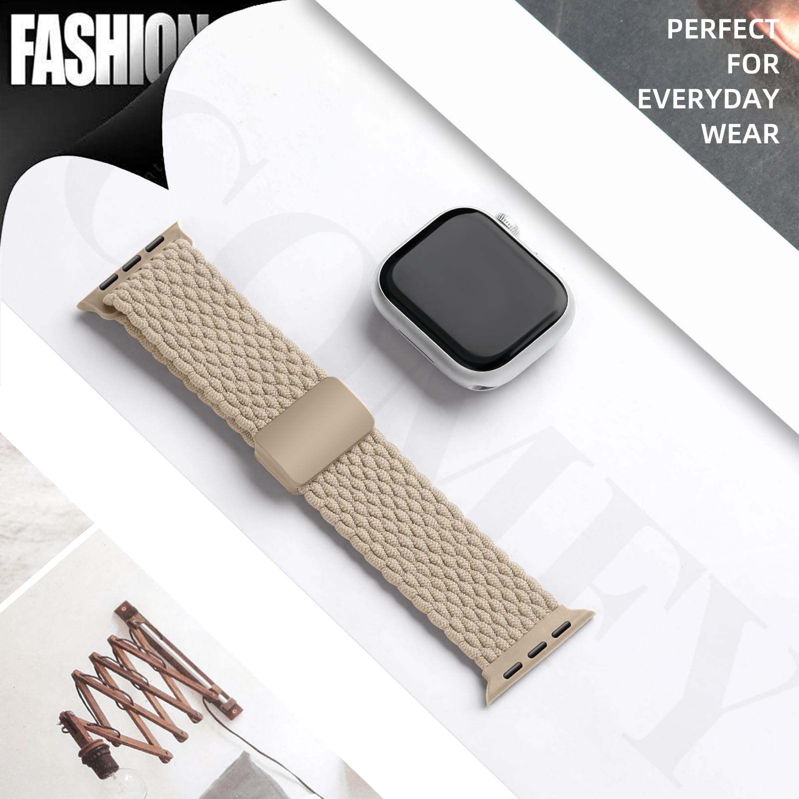 Haveda Braided Band Compatible With Apple Watch Bands 41Mm 40Mm 38Mm 44Mm 45Mm 46Mm 49Mm 42Mm Women Men, Soft Elastic Nylon Smar