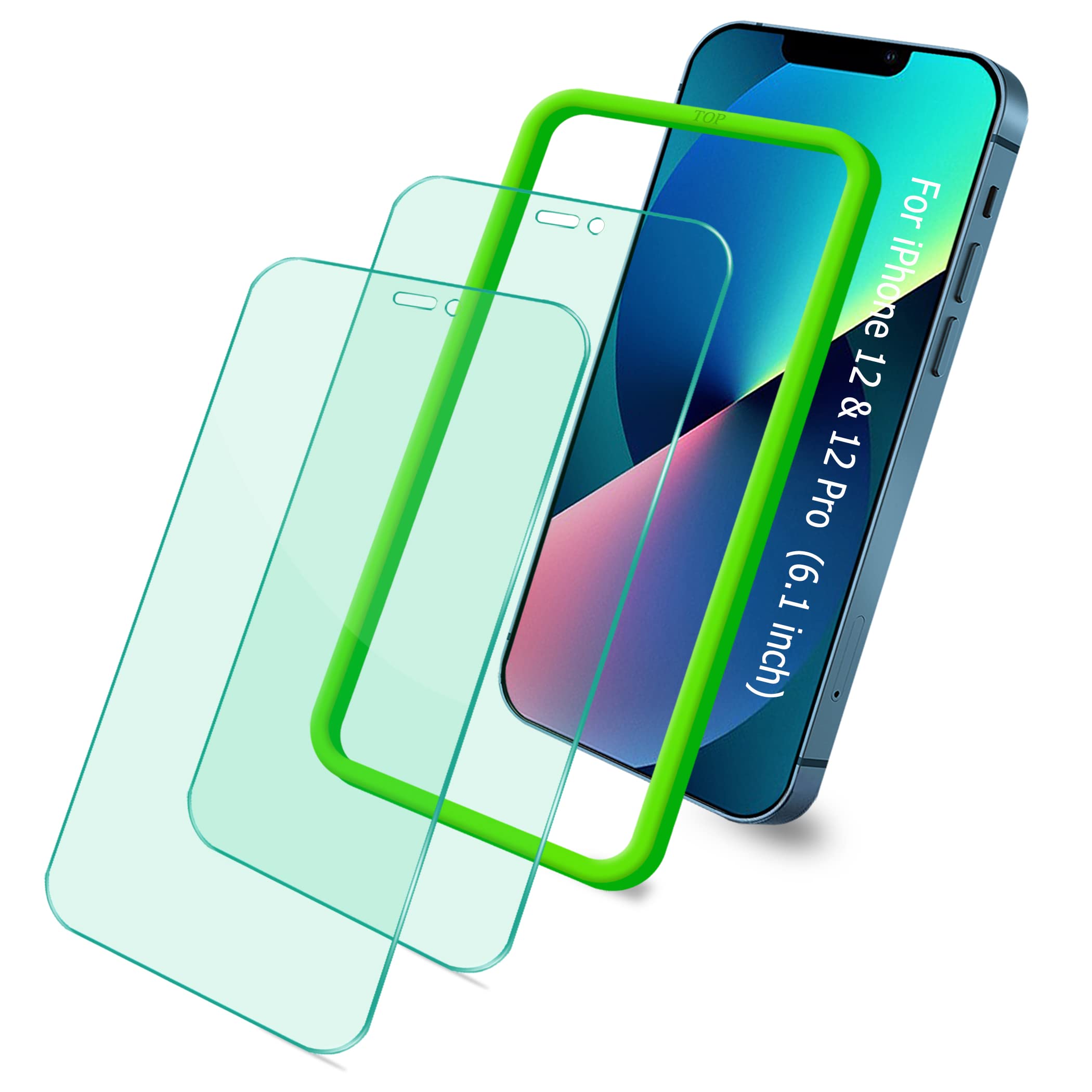 Jesoho Anti Blue Light Screen Protector For Iphone 12/12 Pro (6.1'') Eye Protection Hd Clear Blue Light Blocking Tempered Glass,