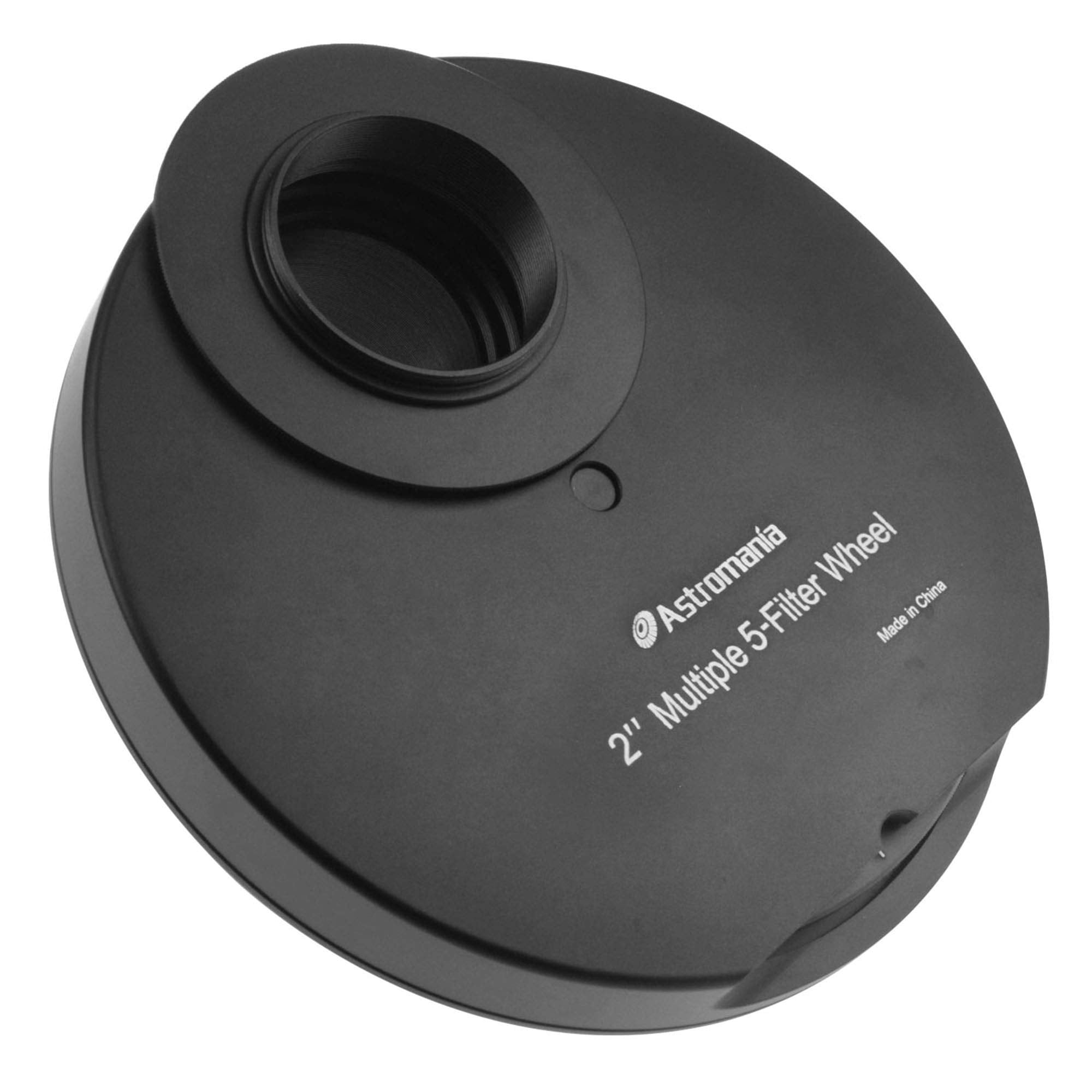 Astromania 2'' Aluminum 5 Position Filter Wheel For Telescope   Light Tight, Allows Rapid Filter Changes, Sturdy