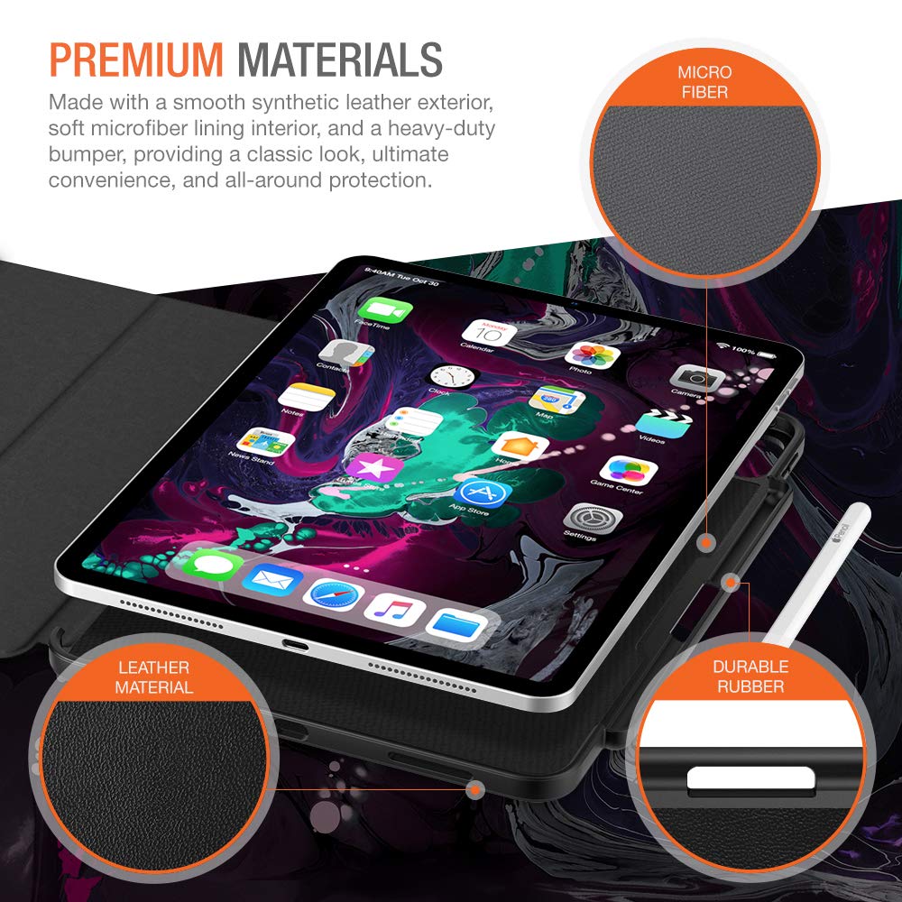 Trianium Case For Ipad Pro 11 Inch, Premium Protective Case Compatible With Apple Ipad Pro 11'' 2018 With Holder For Apple Penci