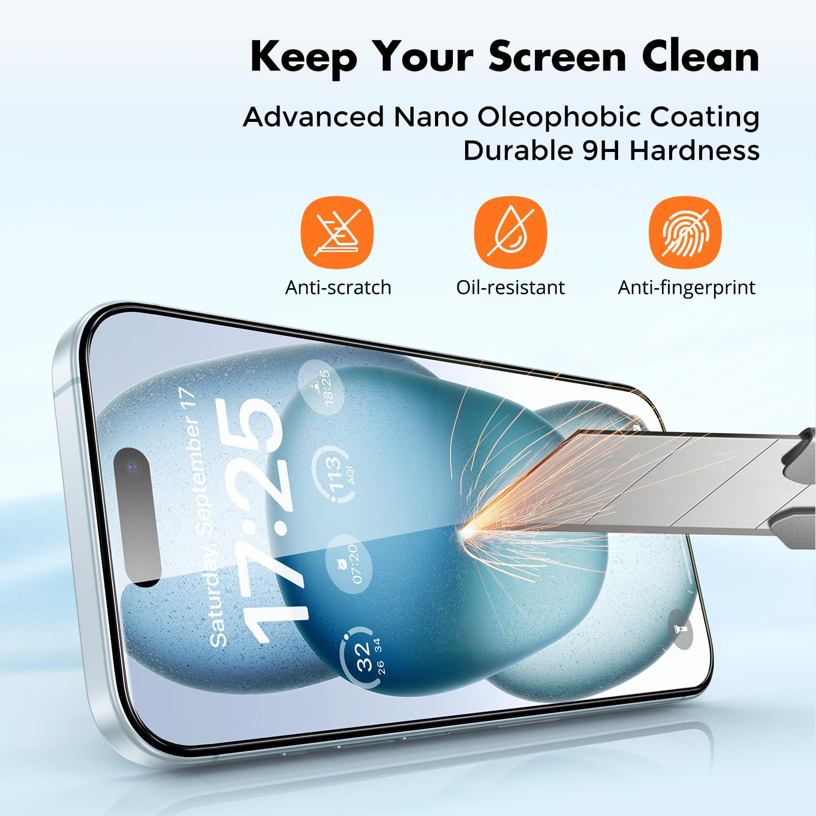 Unbreakcable 3 Pack Screen Protector For Iphone 15, Double Shatterproof Tempered Glass [Easy Installation Frame] [9H Hardness] [