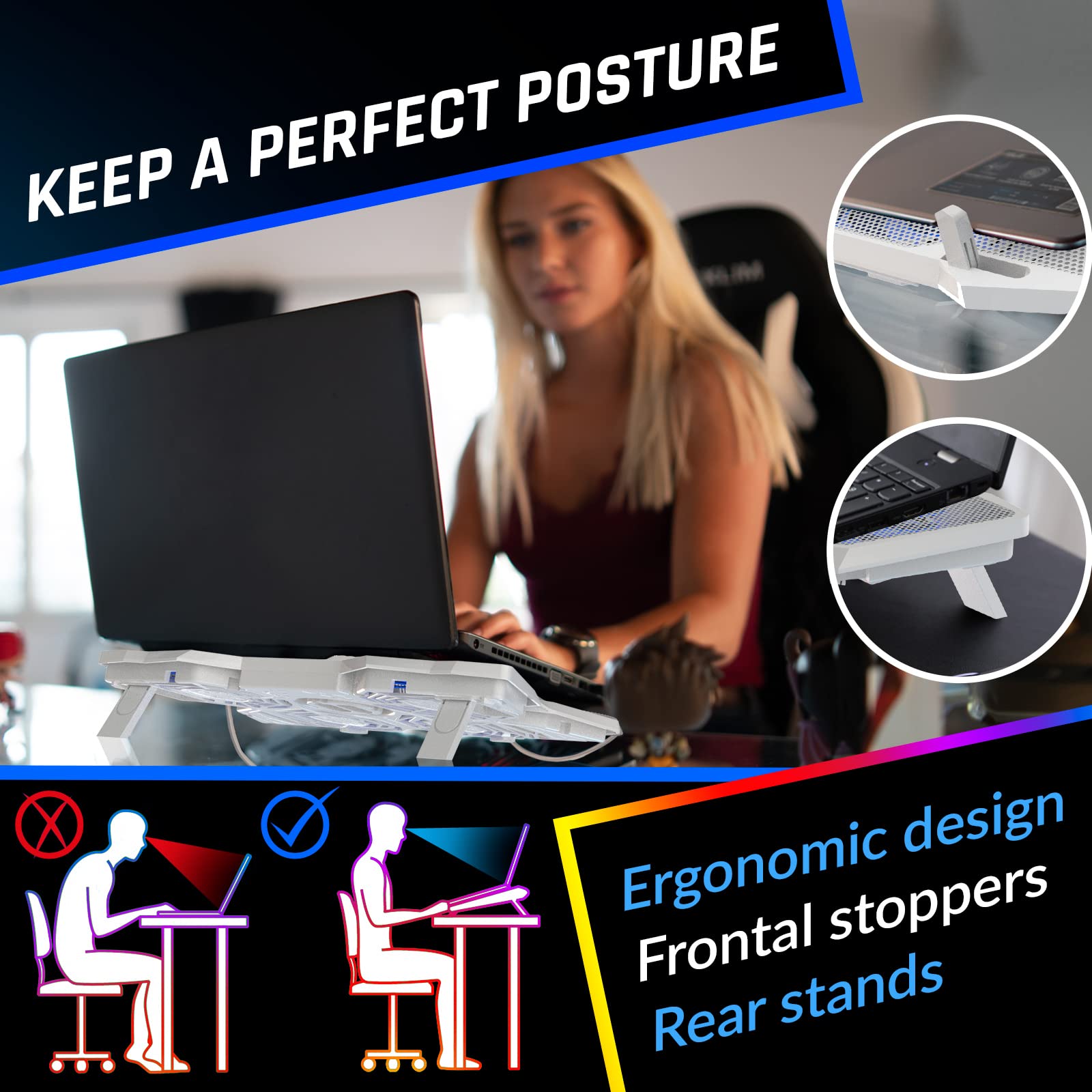 Klim Wind Laptop Cooling Pad   More Than 500 000 Units Sold   New 2024   The Most Powerful Rapid Action Cooling Fan   Laptop Sta