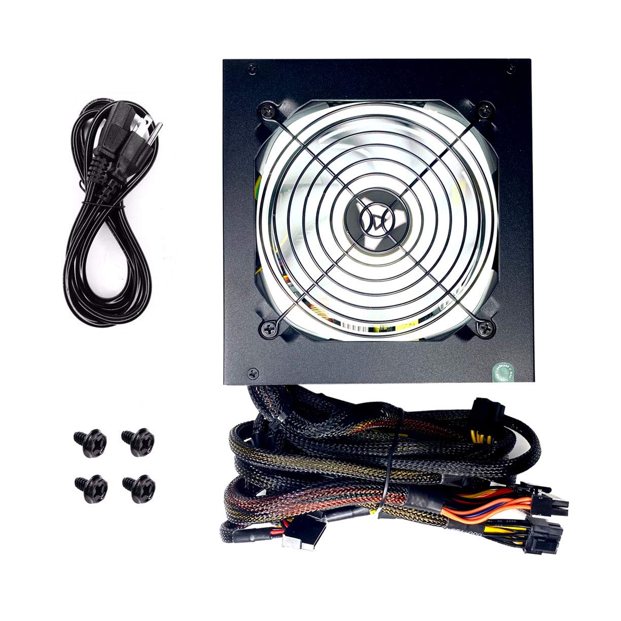 Apevia Atx Sr700W Spirit Atx Power Supply With Auto Thermally Controlled 120Mm White Led Fan, 115/230V Switch, All Protections