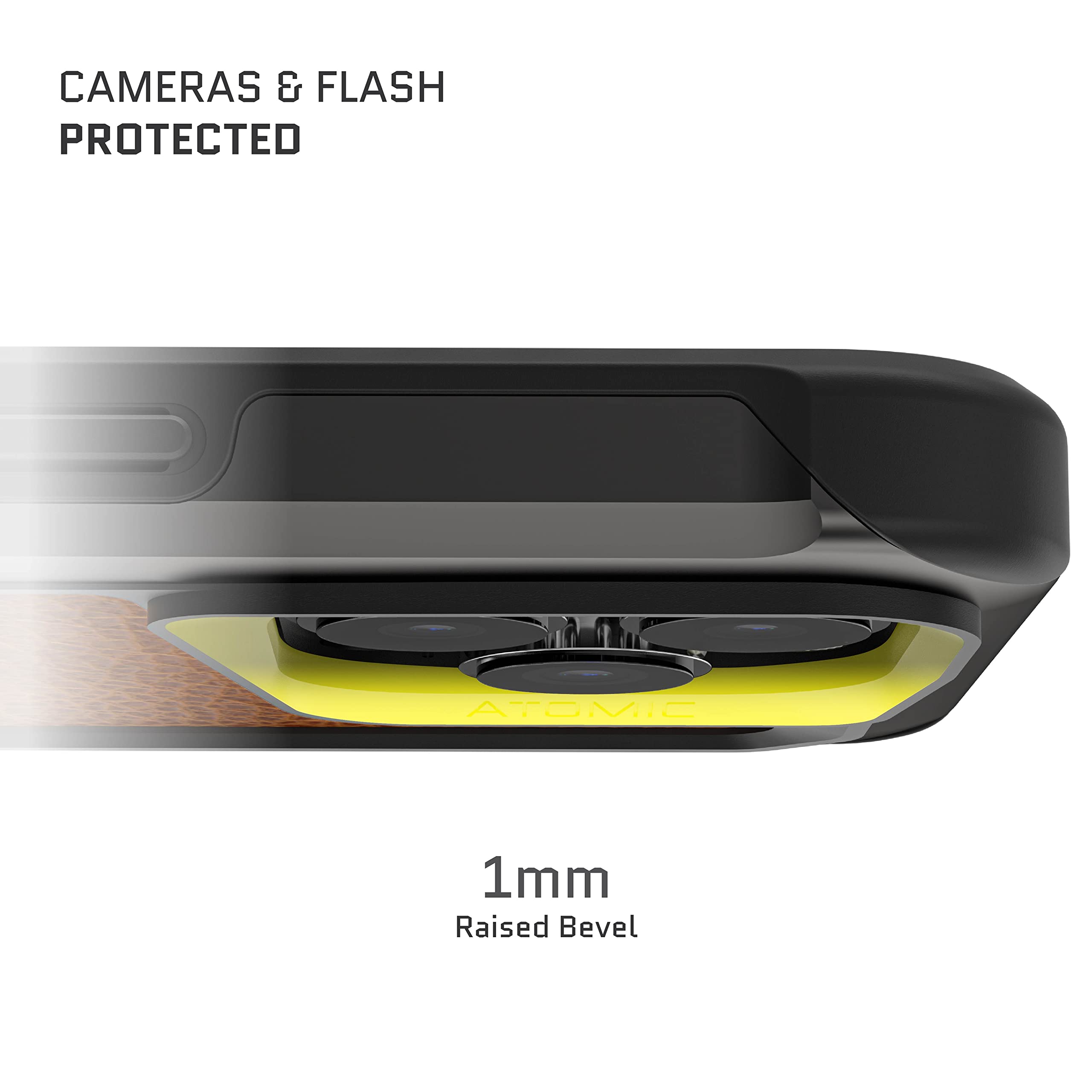 Ghostek Atomic Slim Leather Magsafe Iphone 14 Plus Case With Gunmetal Aluminum Metal Bumper Shockproof Heavy Duty Protection Cov