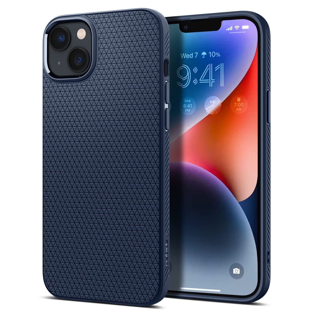 Spigen Liquid Air Designed for iPhone 14 Case (2022) [Military-Grade Protection] - Navy Blue