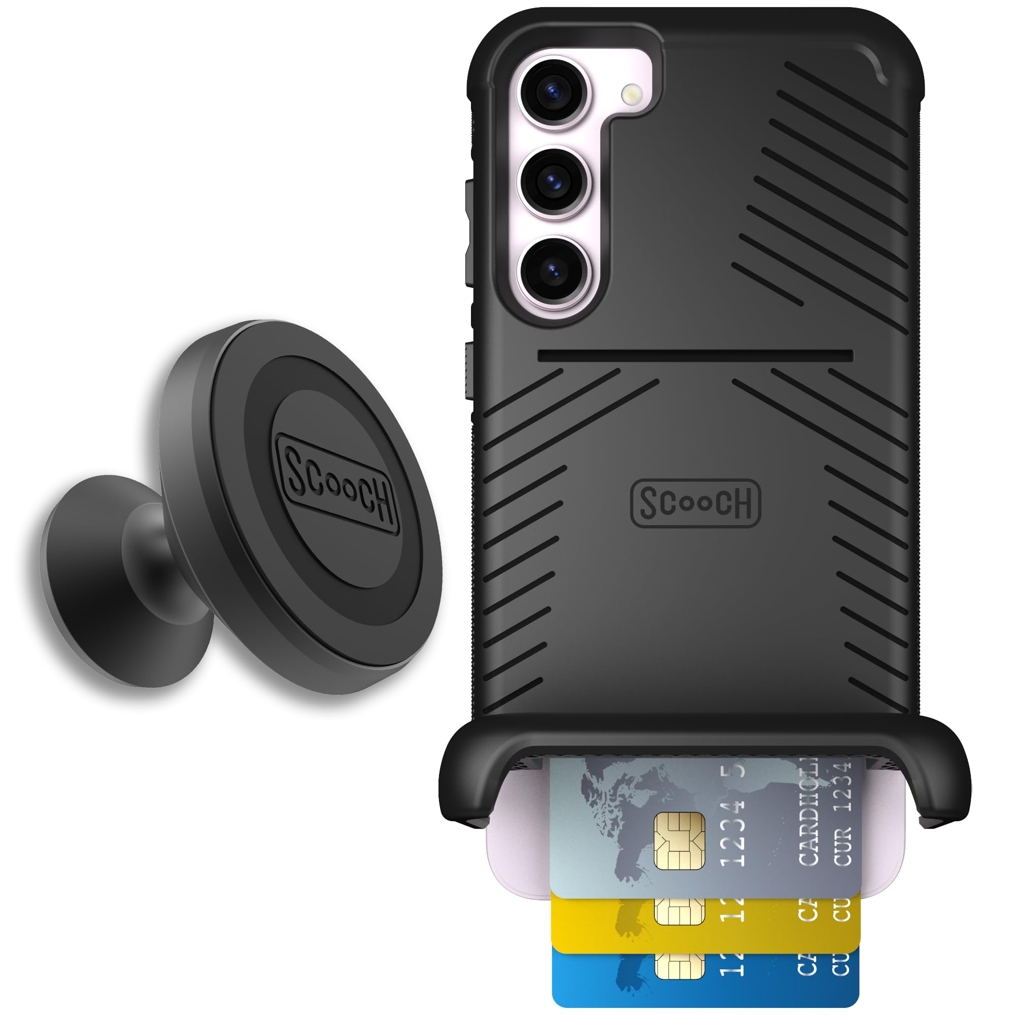 Scooch for Samsung Galaxy S23+ Plus Case with Card Holder, Wingmate Wallet Case with Hidden Card Slot, Bundled with Wingmount Ma