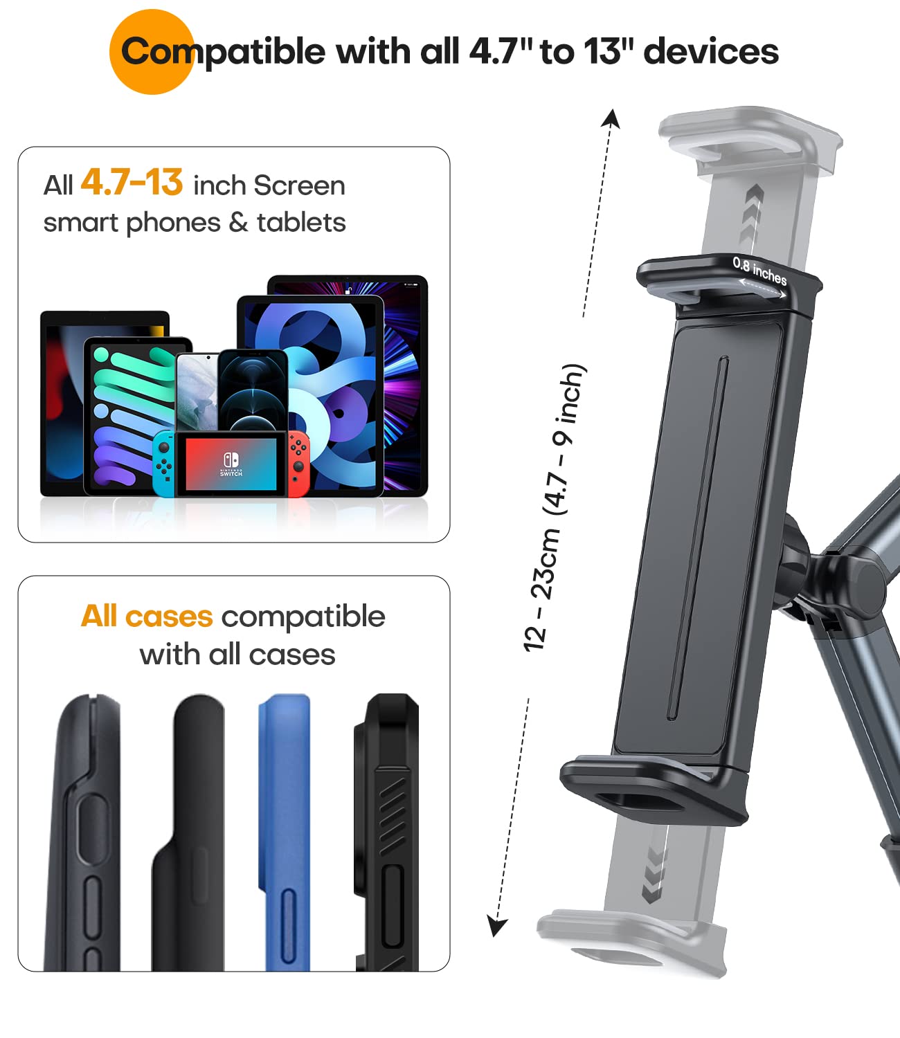 Mibhuvan Universal Car Headrest Tablet Holder For Ipad, Iphone, Samsung, Other 4.7 13'' Devices