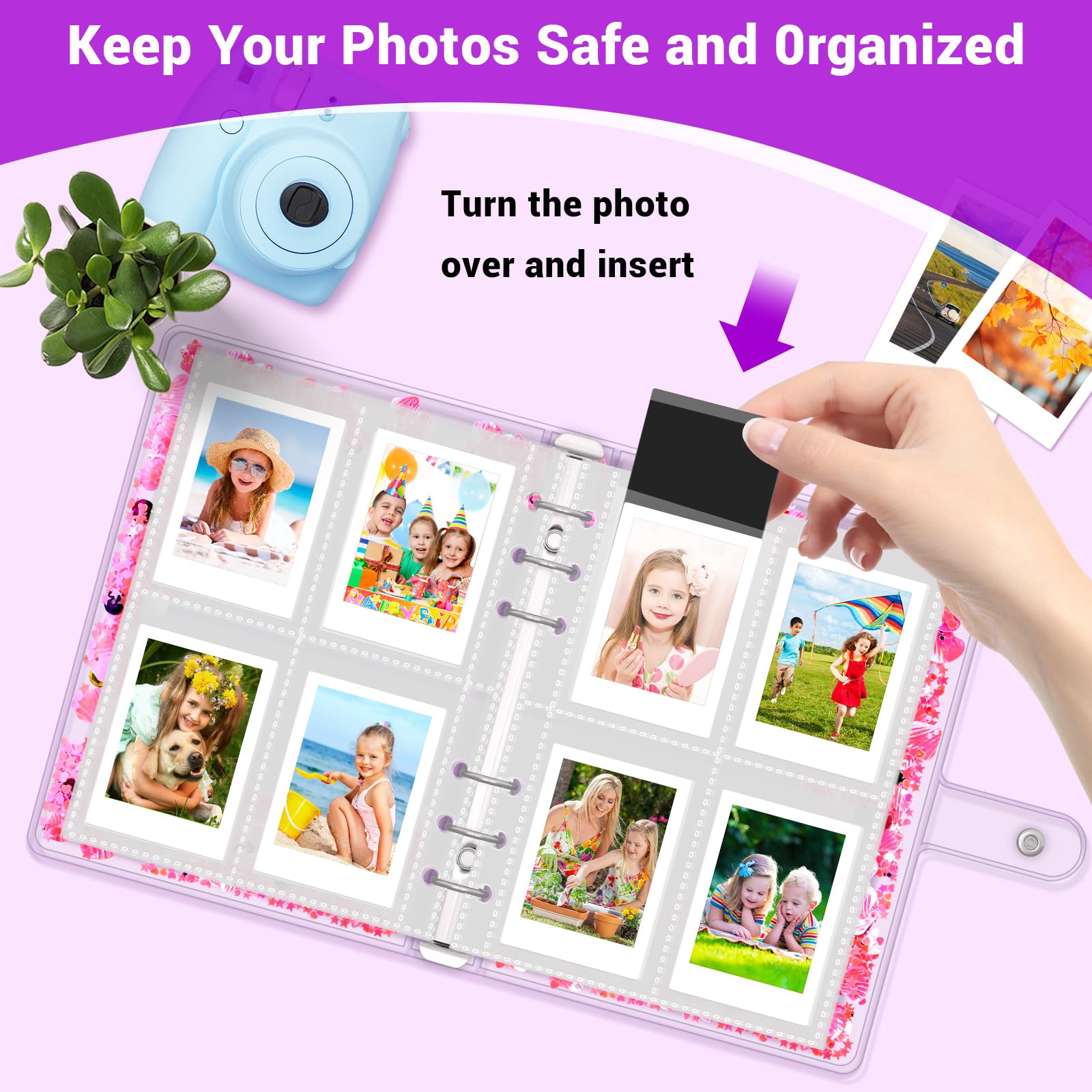 Kids Photo Album For Instax Mini, Photo Album For Polaroid, Applicable To Fujifilm Instax Mini 11 12 40 Kodak Mini Photo, Gift F