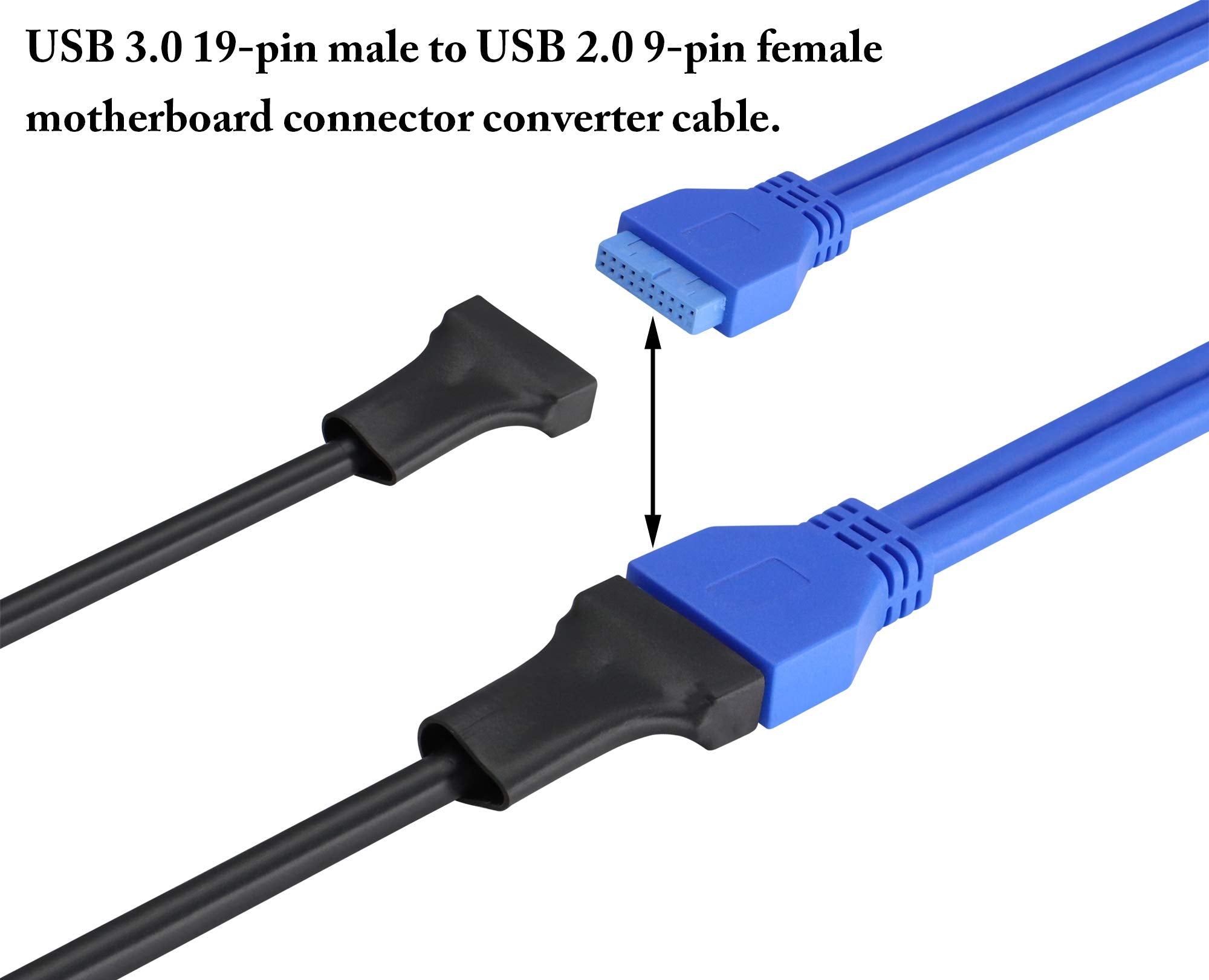 Zdycgtime Usb 3.0 19Pin Male To Usb 2.0 9Pin Female Convertor Computer Cable Connector,Motherboard Adapter Cable,Motherboard 9Pi