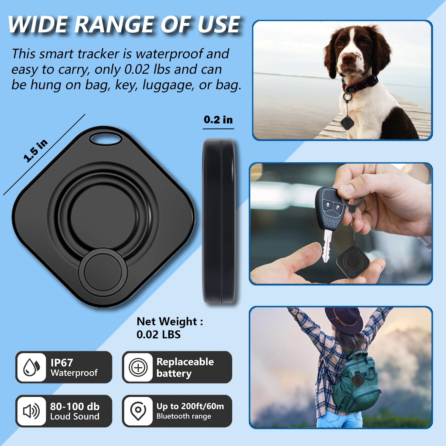 Key Finder Locator With Sound, Item Finders, Luggage Key Tracker Works With Find My, Bluetooth Luggage Tracker Item Locator For