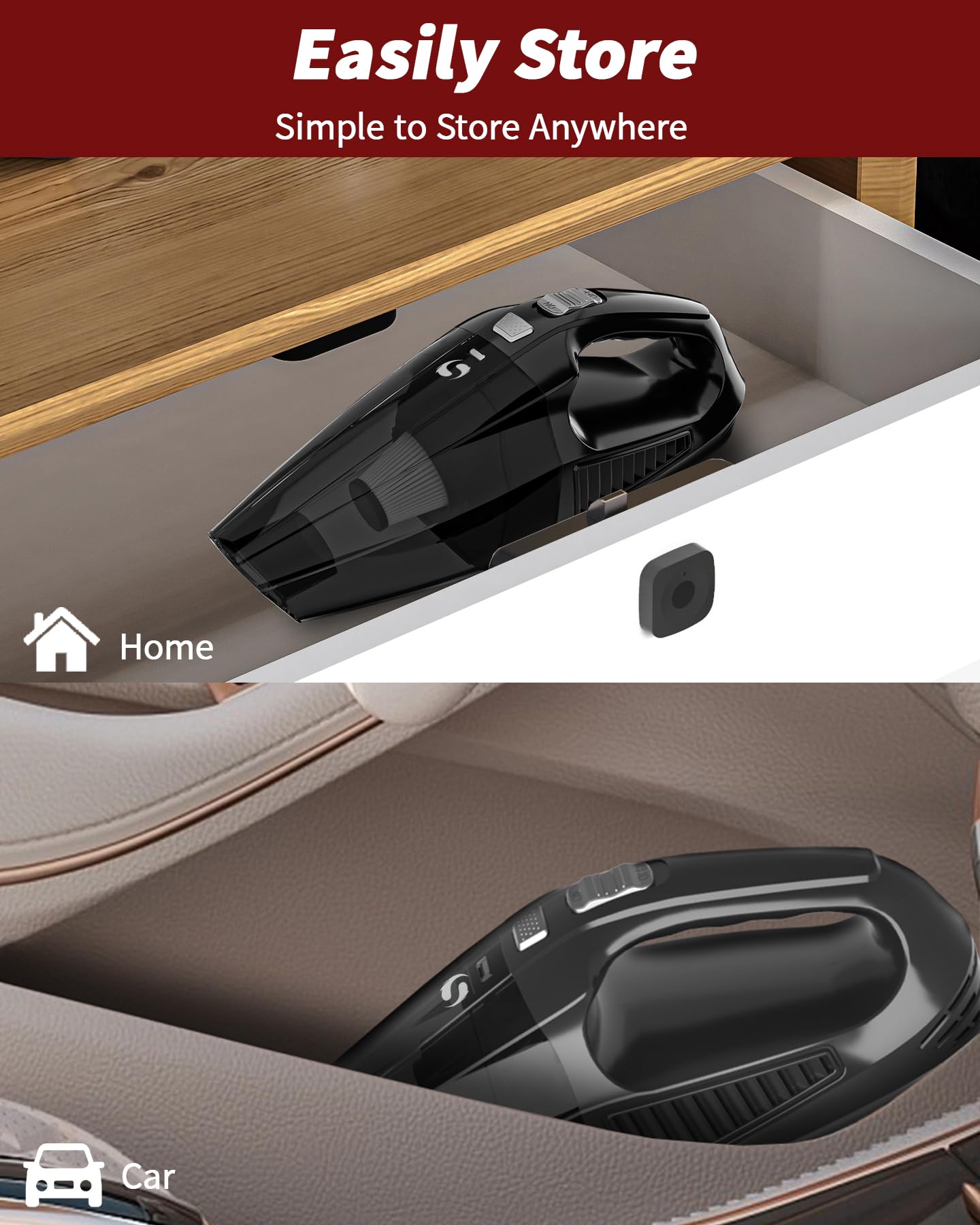 Servomaster Handheld Vacuum Cleaner Cordless, Portable Car Vacuum Cleaner High Power, Mini Hand Vacuum With 2H Fast Charging, Ca