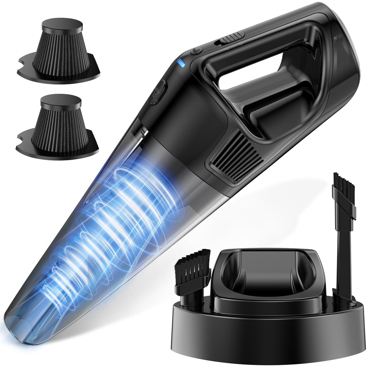 Handheld Vacuum Cordless Rechargeable With Charging Dock - 16000Pa Ultra-Strong Suction, Portable & Lightweight, Fast Charging, 
