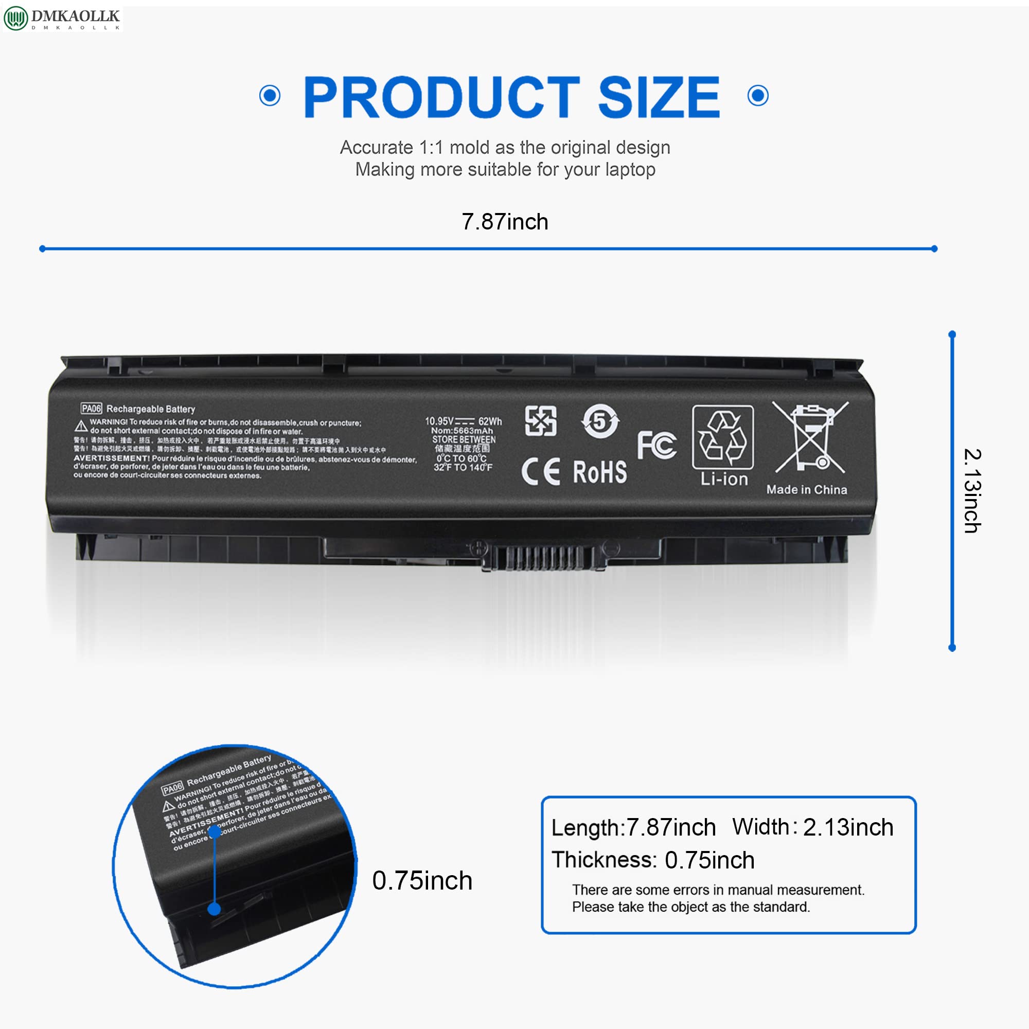 Pa06 849911 850 Laptop Battery For Hp Omen 17 17 W 17 Ab200 17T Ab00 17 W200 Series 17 W053Dx 17 W253Dx 17 W033Dx 17 Ab011Nl 849