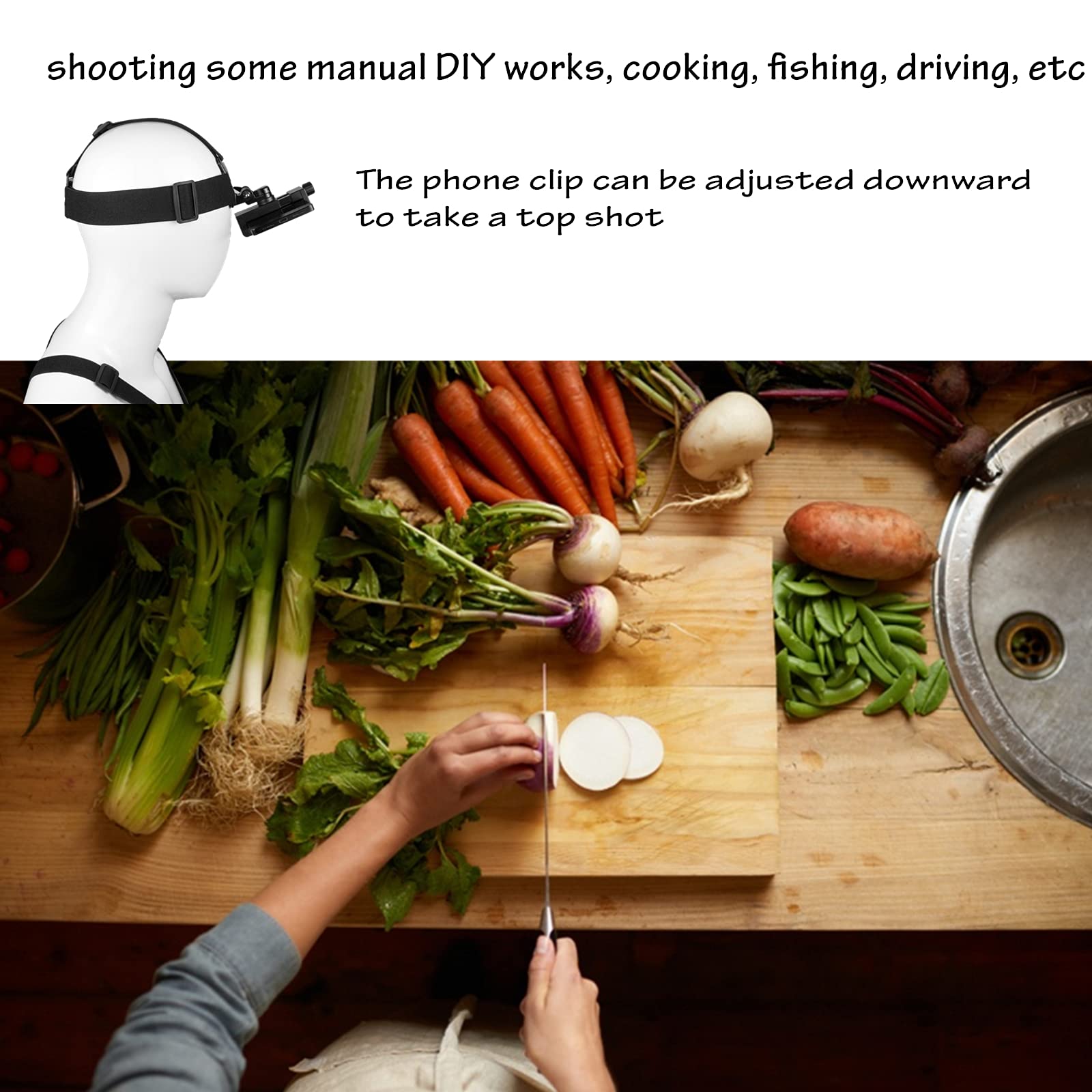 Dream Bull Phone Chest Mount & Head Strap, Nylon, Black, Compatible with iPhone, Samsung, GoPro, DJI Osmo, AKASO, Action Cameras