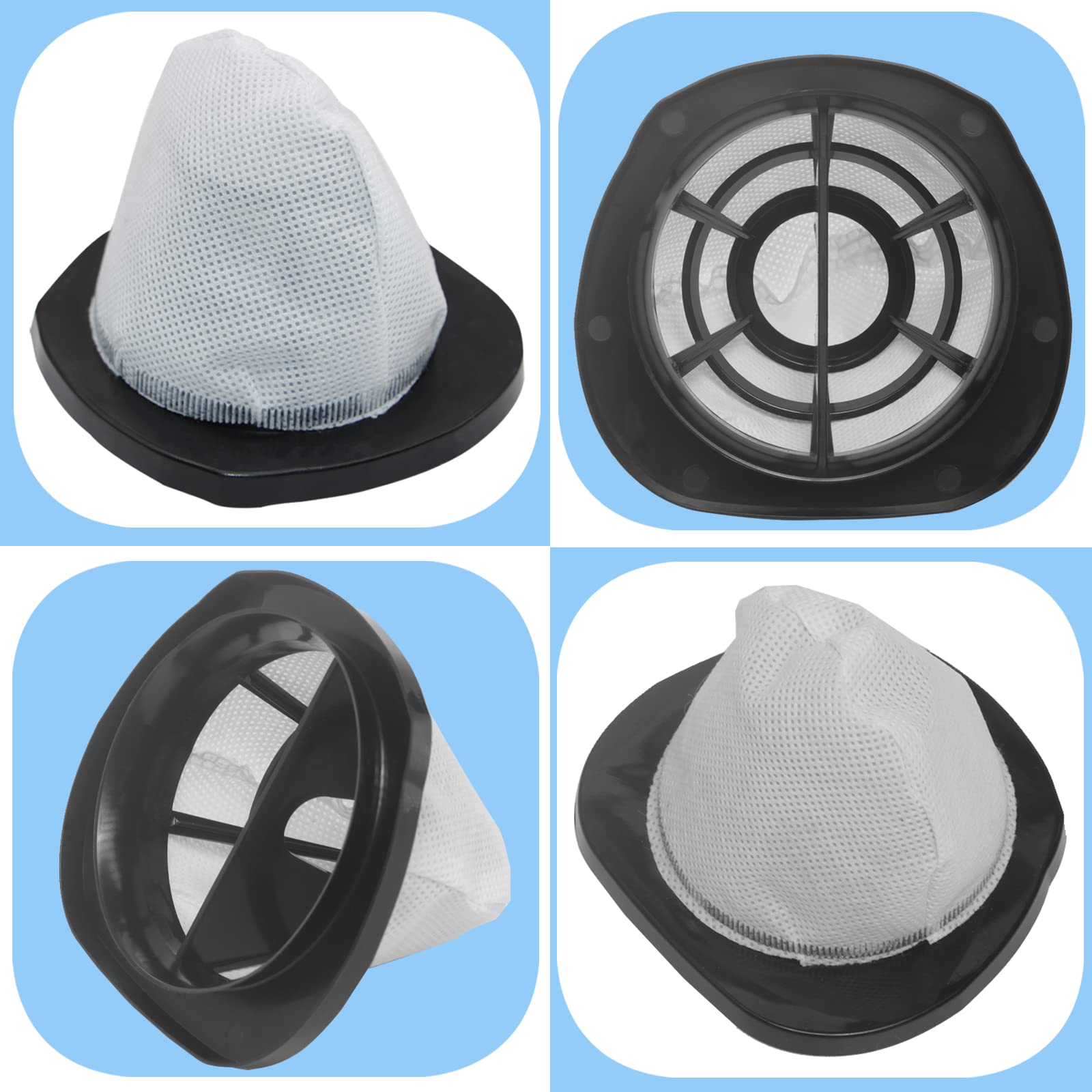 2 Pack 2030 Vacuum Filter And 4 Pack Foam Filter Compatible With Bissell Vacuum Cleaner Models 2030, 20303, 20306, 20307, 20309,