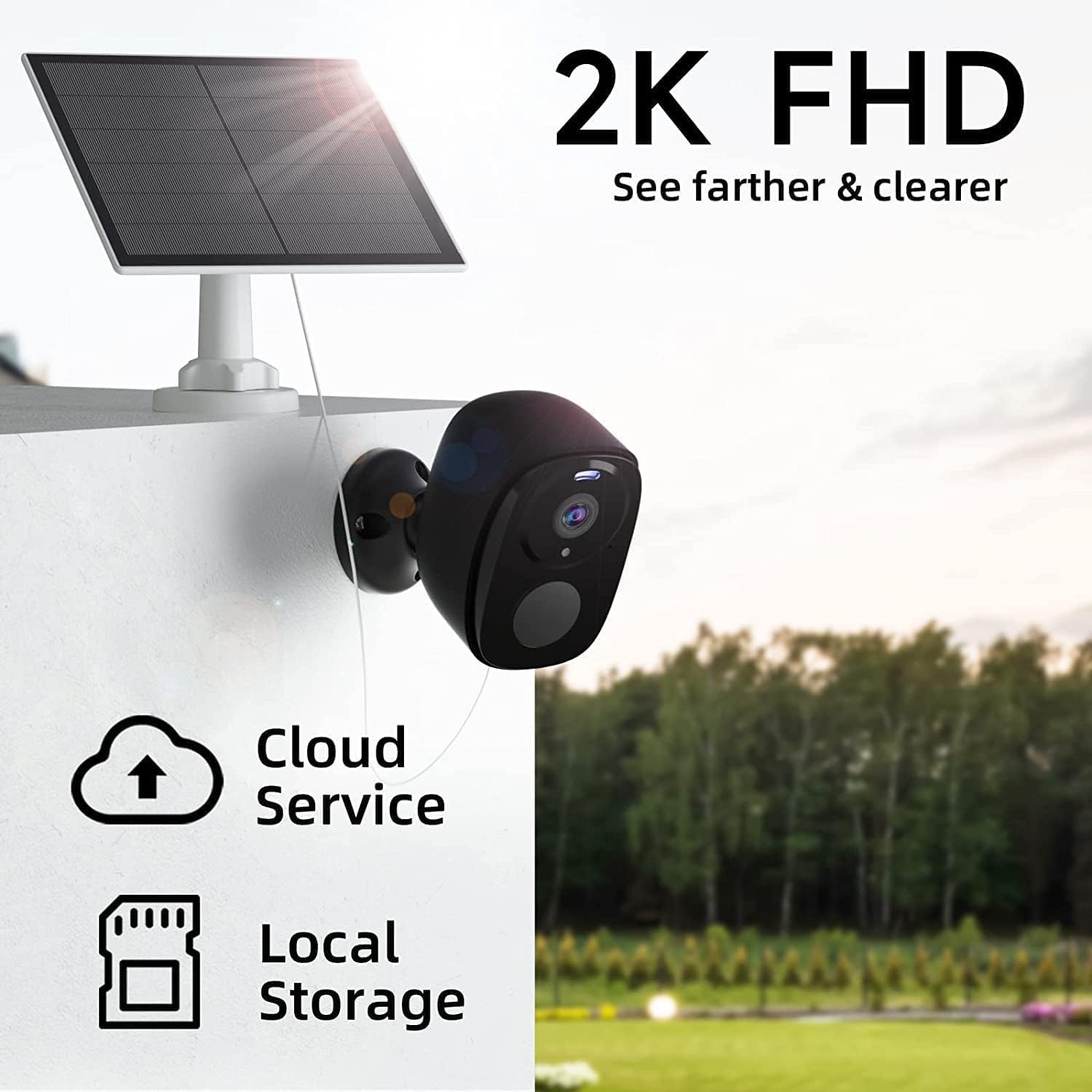 Elecctv Security Cameras Wireless Outdoor, Battery Powered Security Cameras With Ip65 Waterproof, Two Way Audio, Color Night Vis