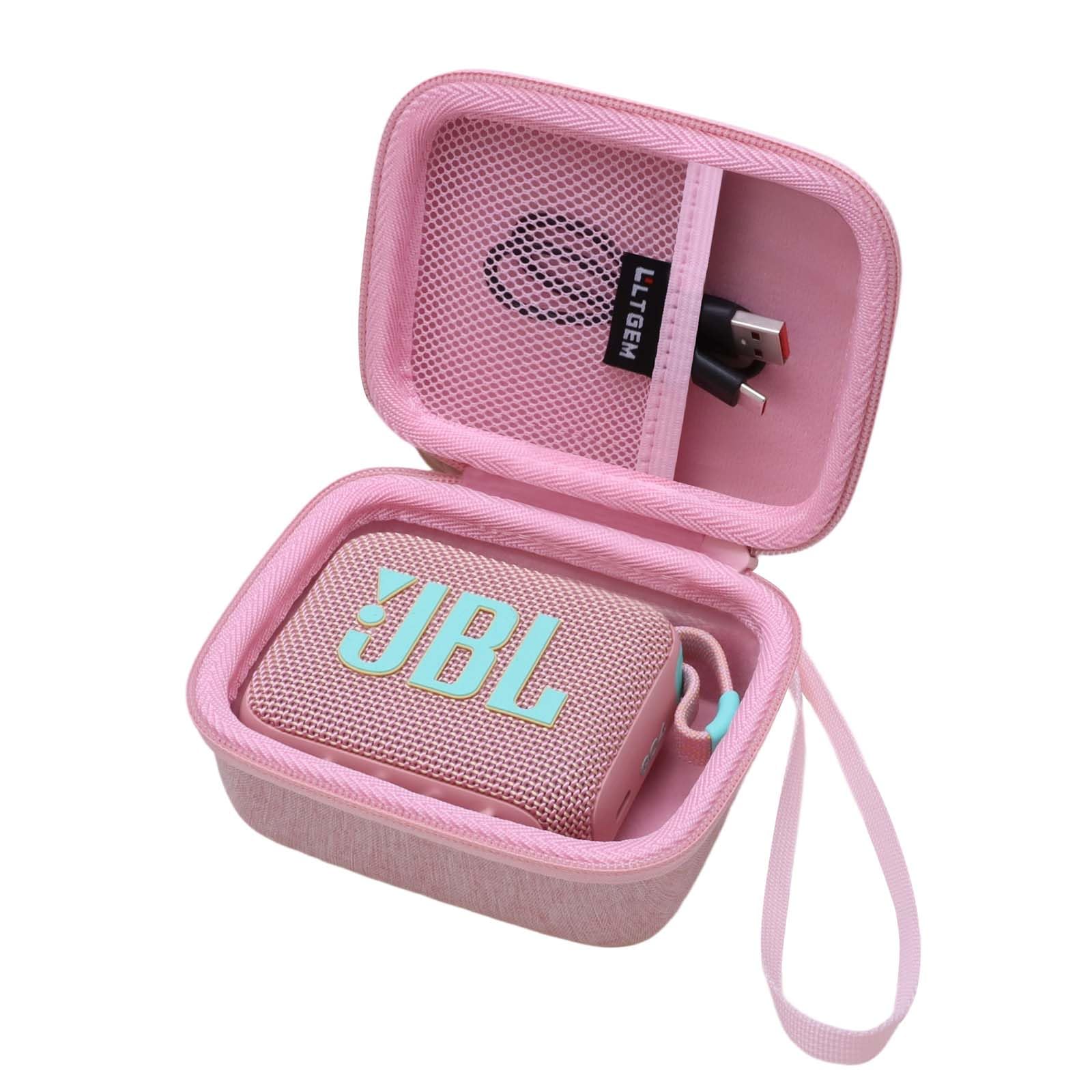 LTGEM Case Compatible with JBL Go 4 / GO 5 / Go 3 Ultra-Portable Waterproof Speaker, Pink