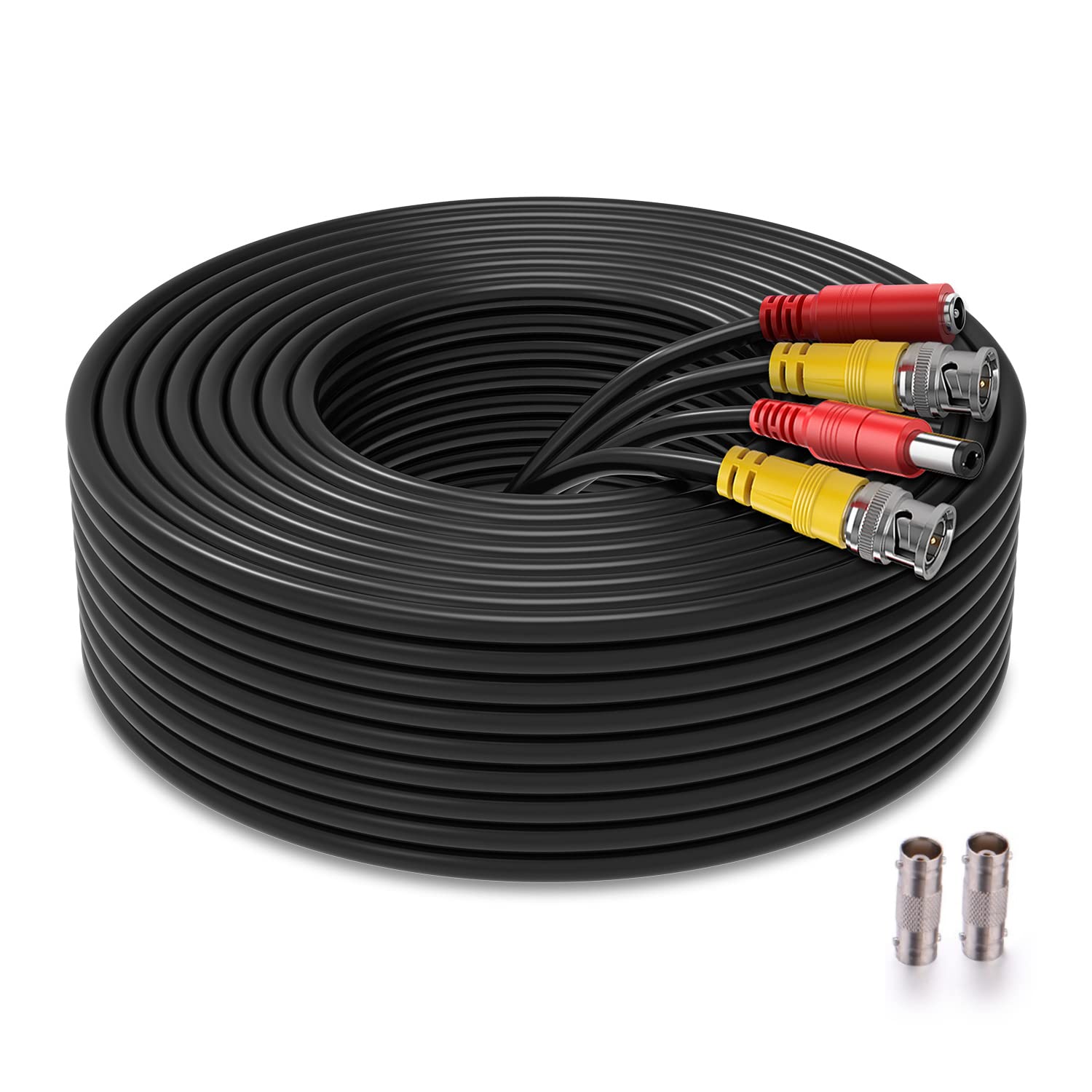 Wildhd 200Ft Bnc Cable All In One Siamese Video And Power Security Camera Cable, Extension Wire Cord With 2 Female Connectors Fo