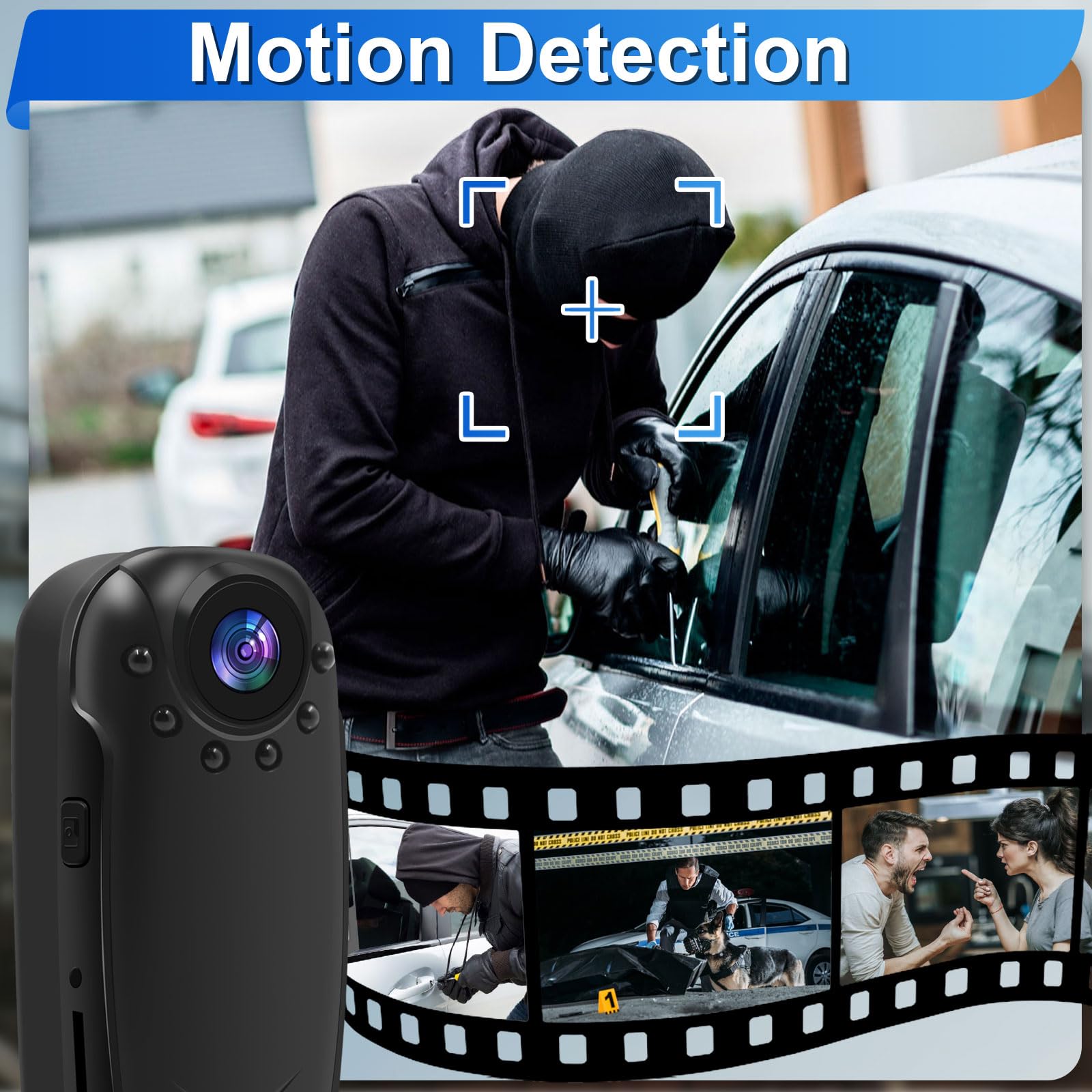 Hkfug Mini Body Camera, 1080P Hd Portable Video Recorder With Night Vision, Motion Detection 10Hr Recording Pocket Body Cameras