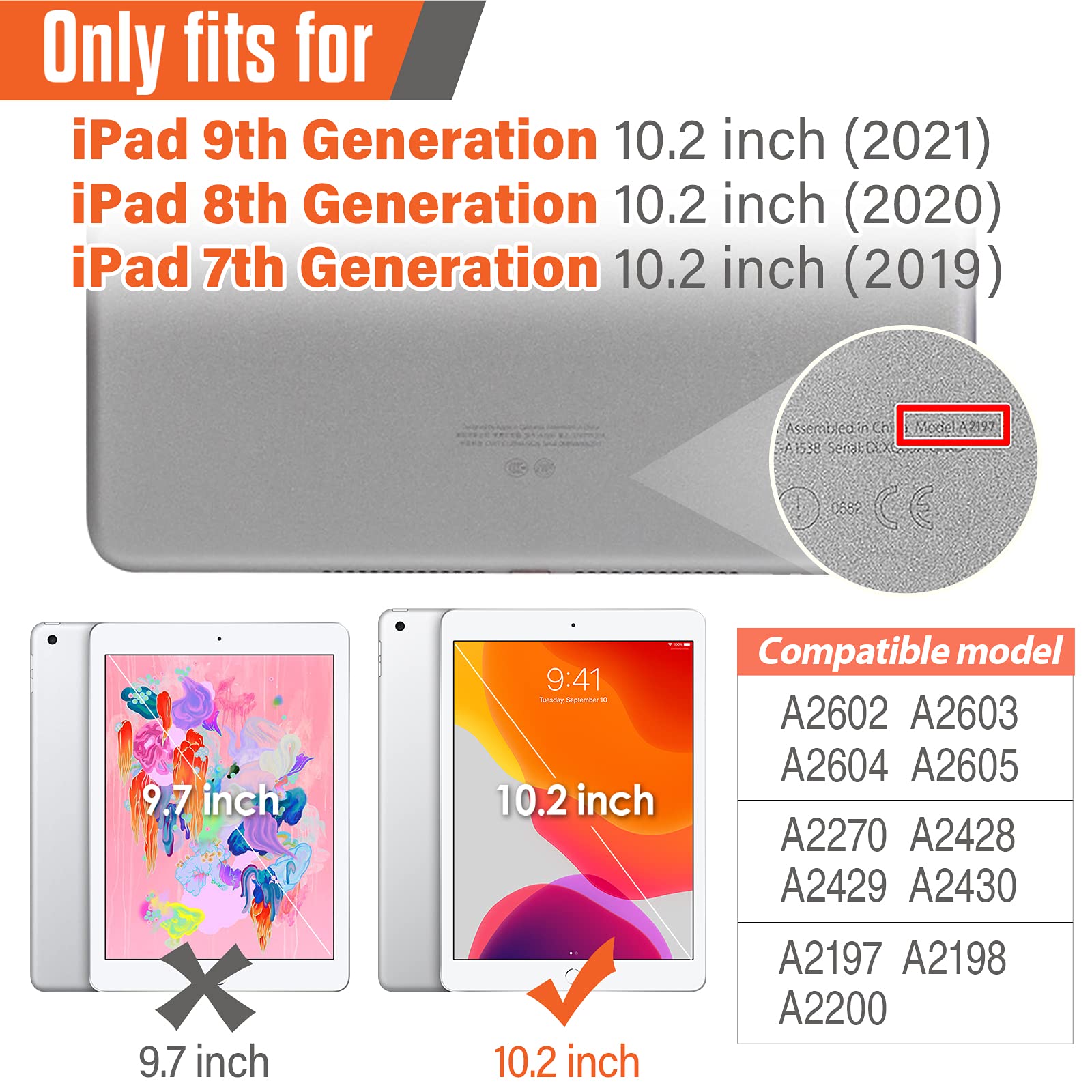 Timecity Case For Ipad 9Th/ 8Th/ 7Th Generation 10.2 Inch (Case For Ipad 9/8/ 7 Gen): With Strong Protection, Screen Protector,